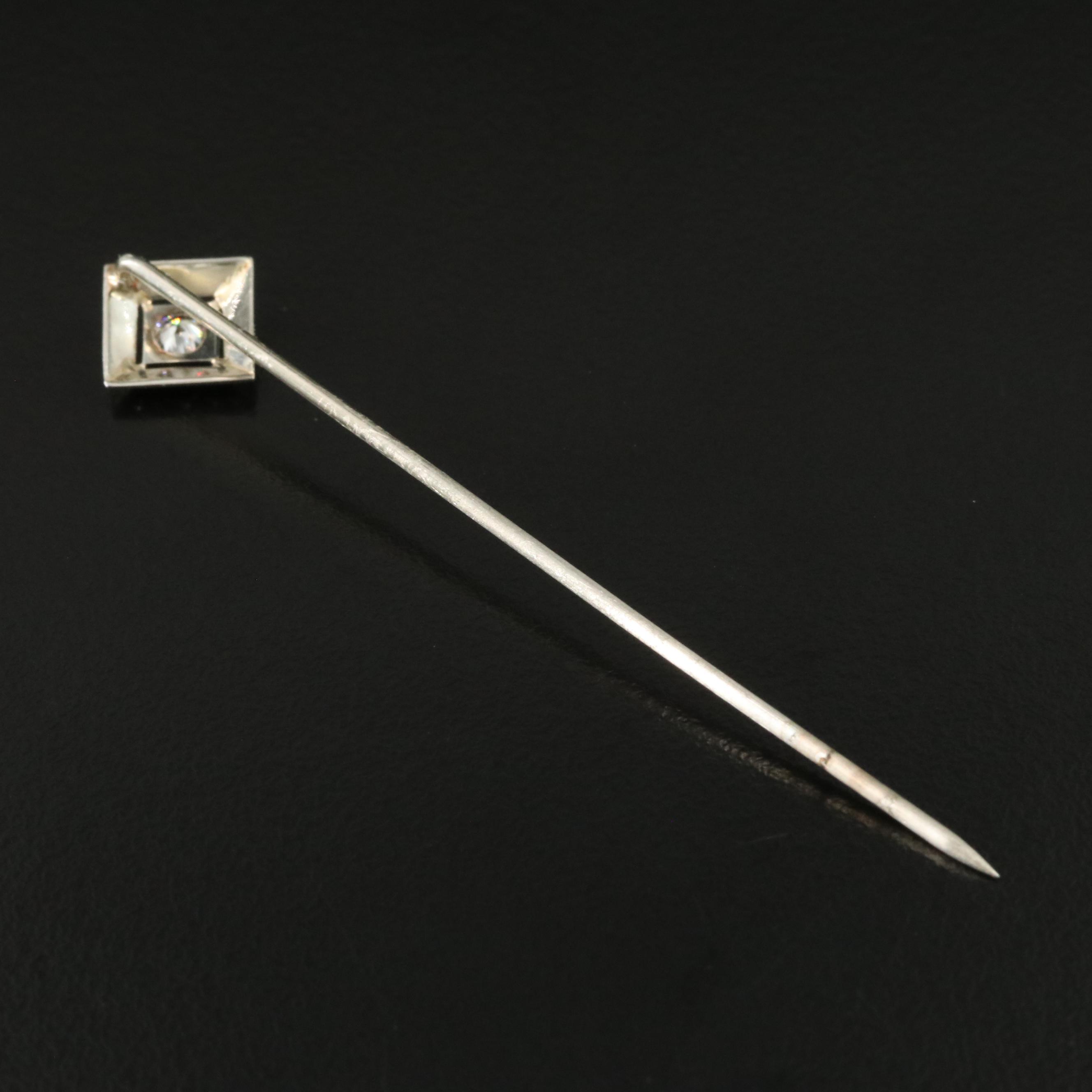 Vintage 14K 0.19 CT Diamond Stickpin