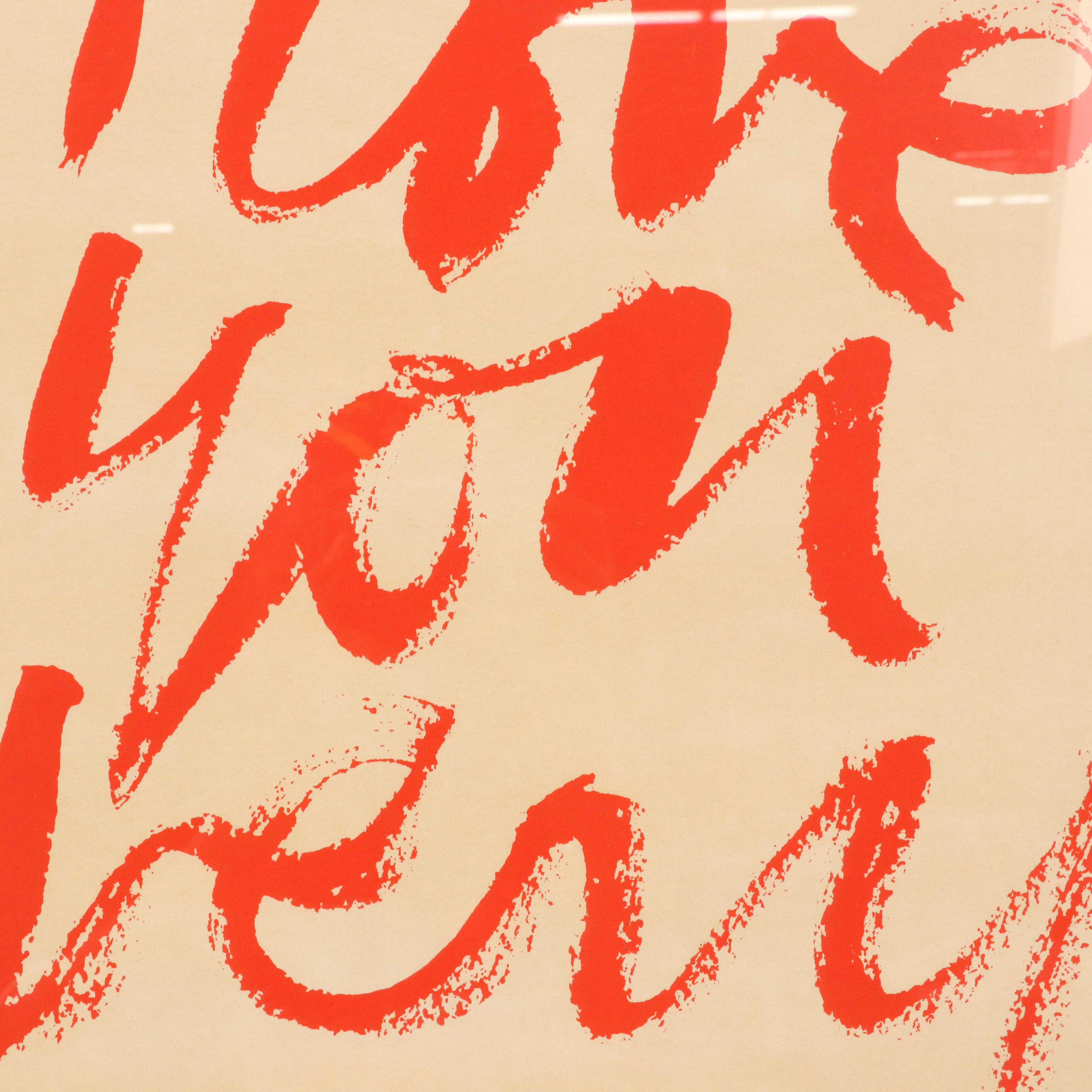 Sister Mary Corita Kent Modern Serigraph "Very," Circa 1970