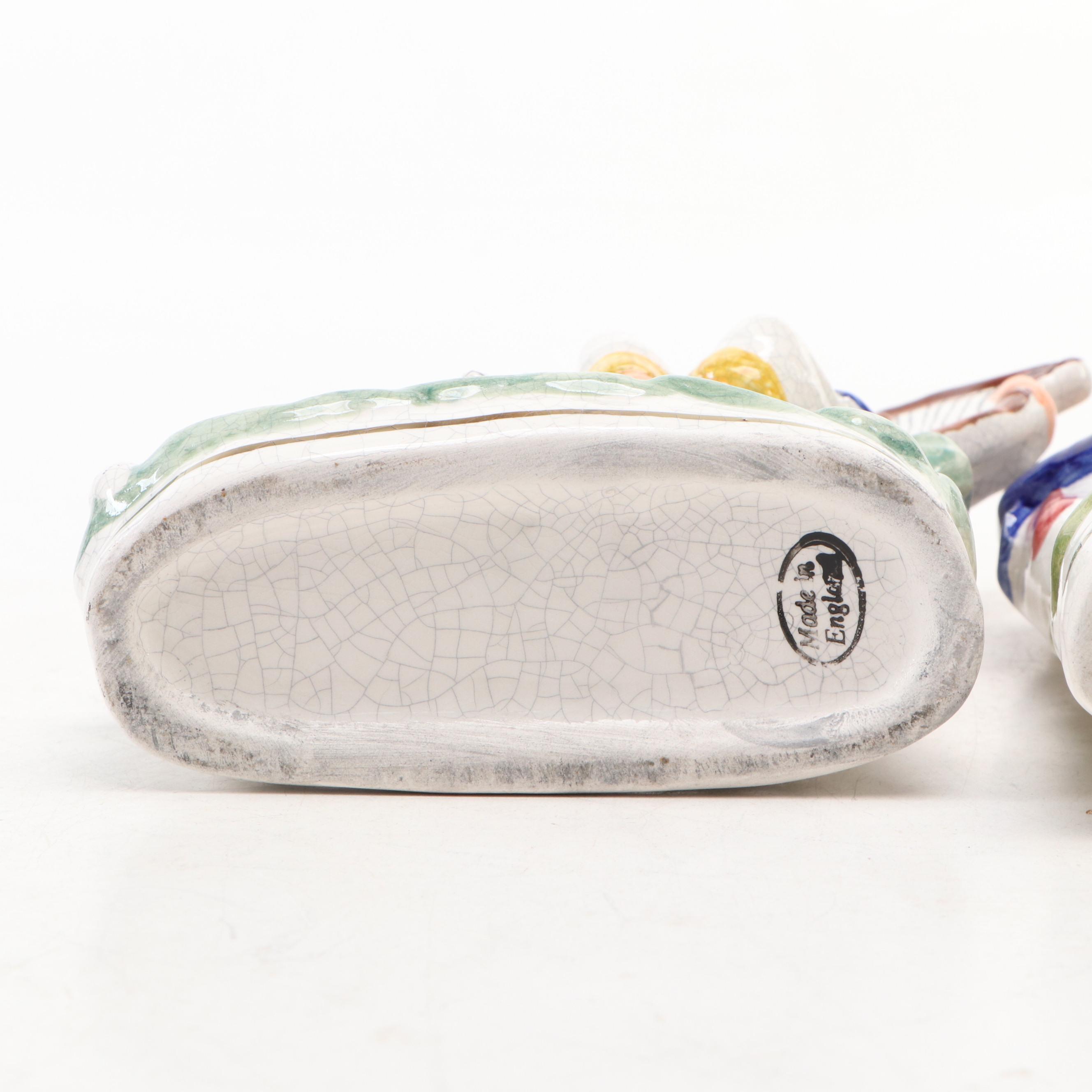 Staffordshire Flat Back Figurine and Spill Vase, Mid to Late 20th Century