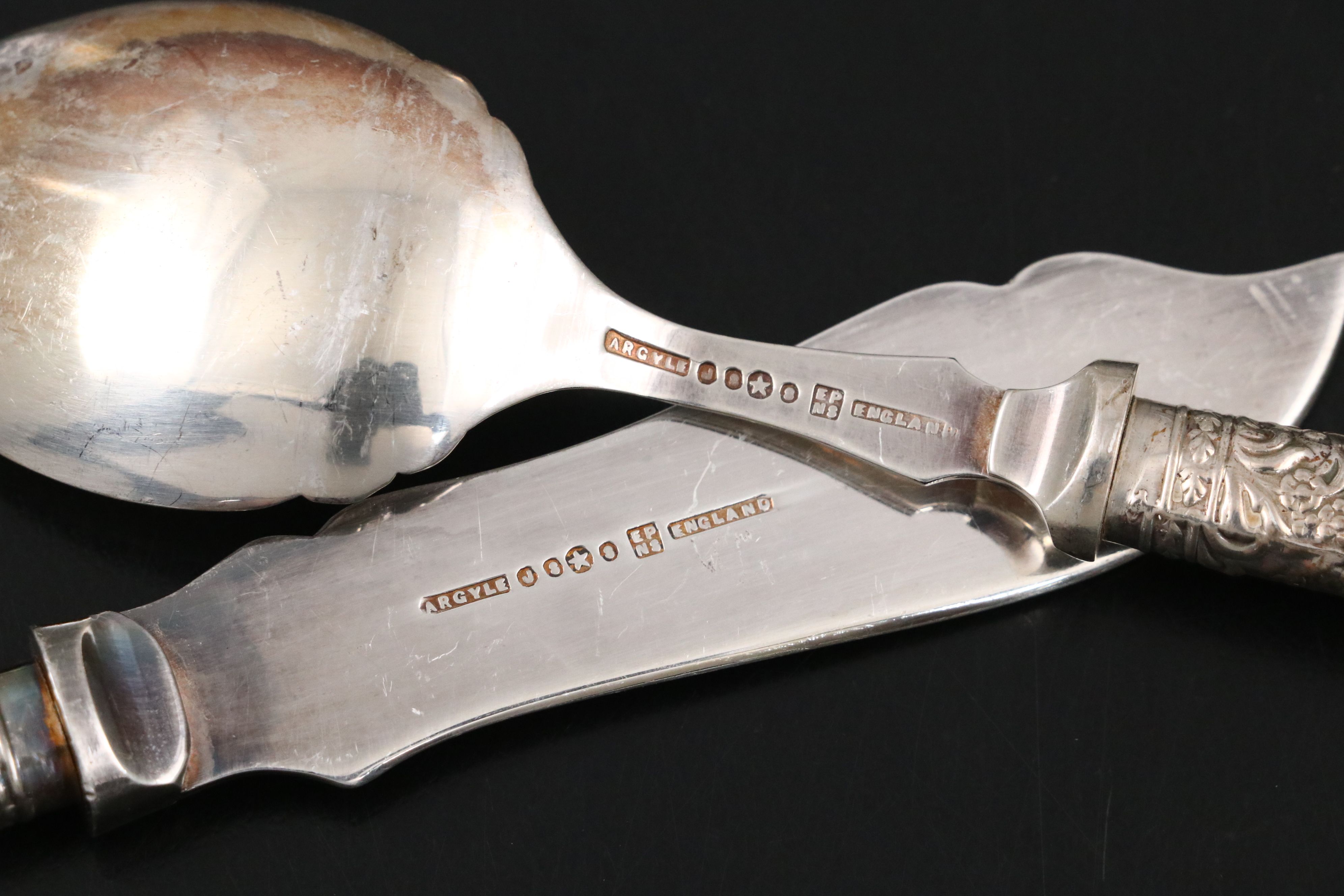 Johnson Bros., Universal, and Other Silver Plate and Mother-of-Pearl Flatware