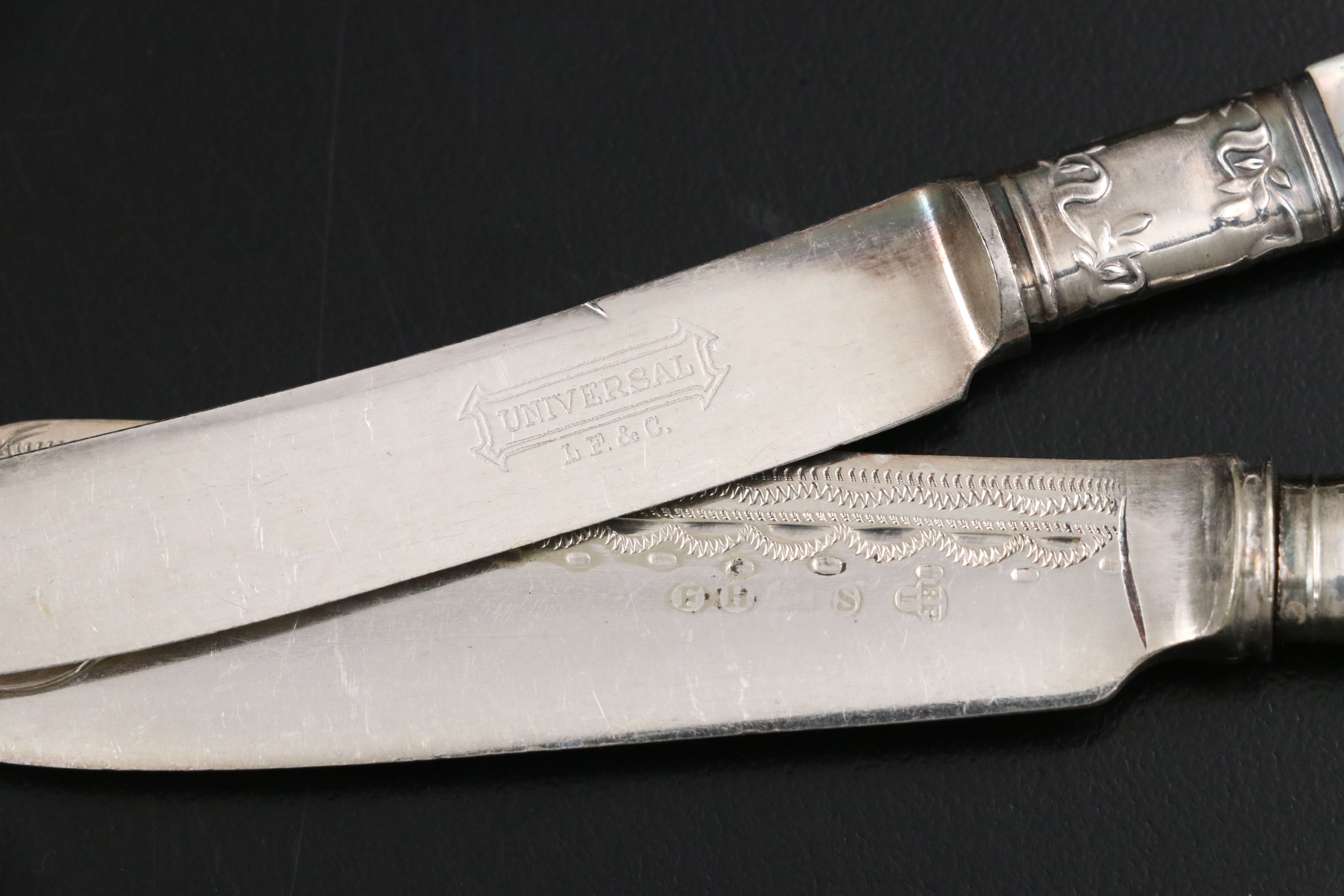 Johnson Bros., Universal, and Other Silver Plate and Mother-of-Pearl Flatware