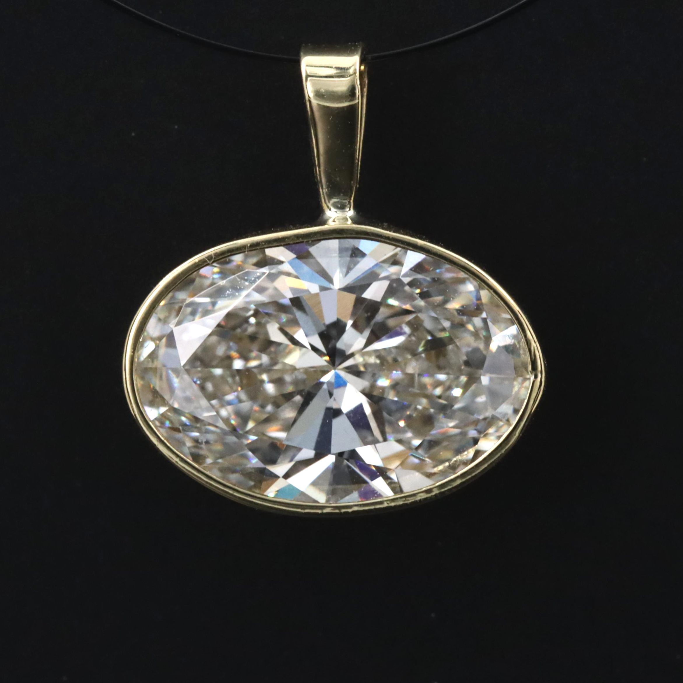 14K 3.00 CT Lab Grown Diamond Solitaire Pendant with IGI Report