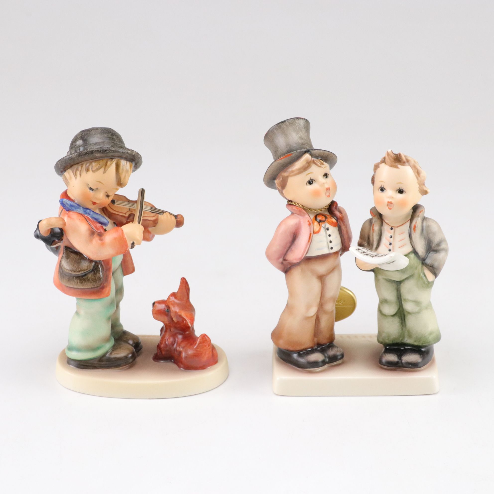 Goebel "Duet!" and "Puppy Love" with More Hummel Porcelain Musician Figurines
