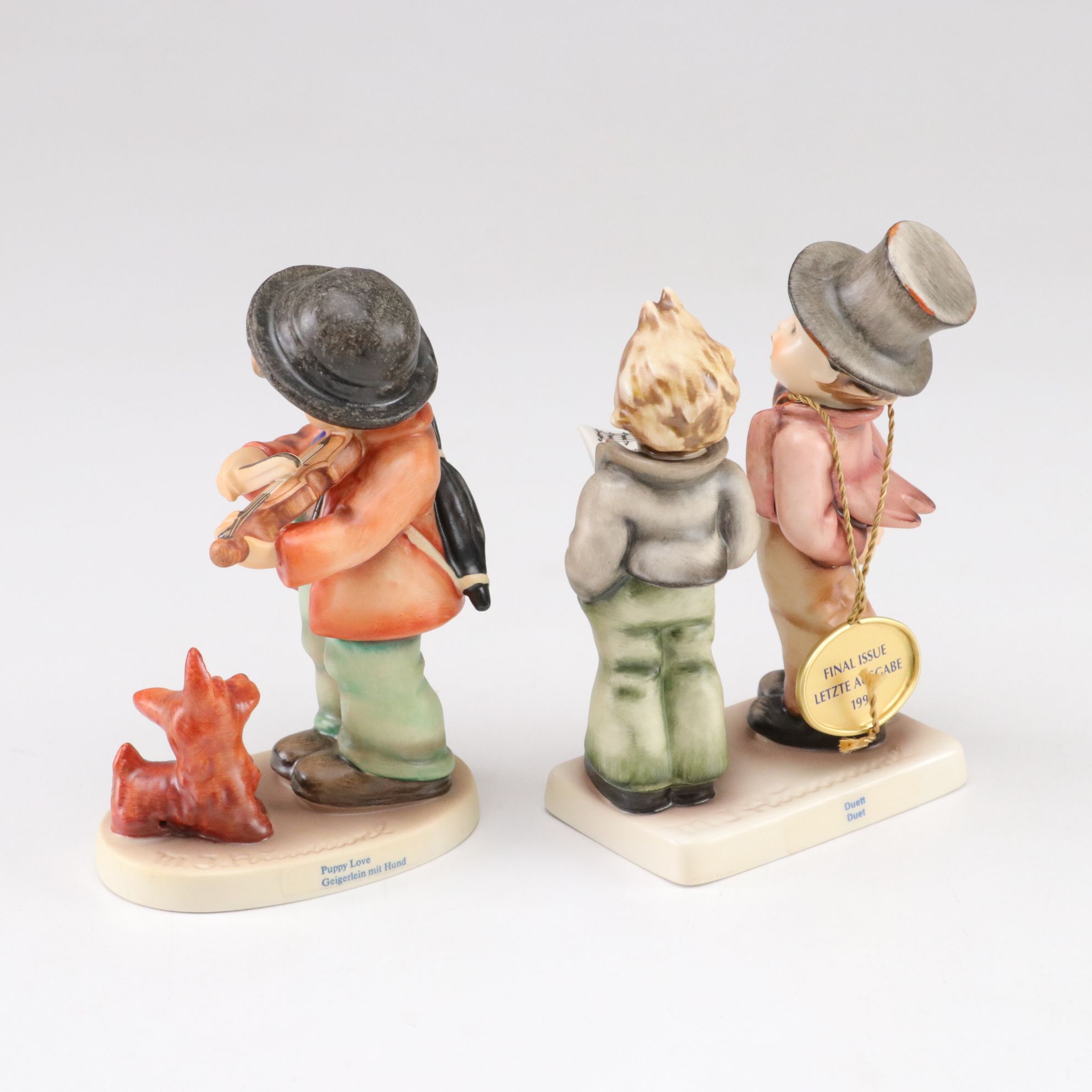 Goebel "Duet!" and "Puppy Love" with More Hummel Porcelain Musician Figurines