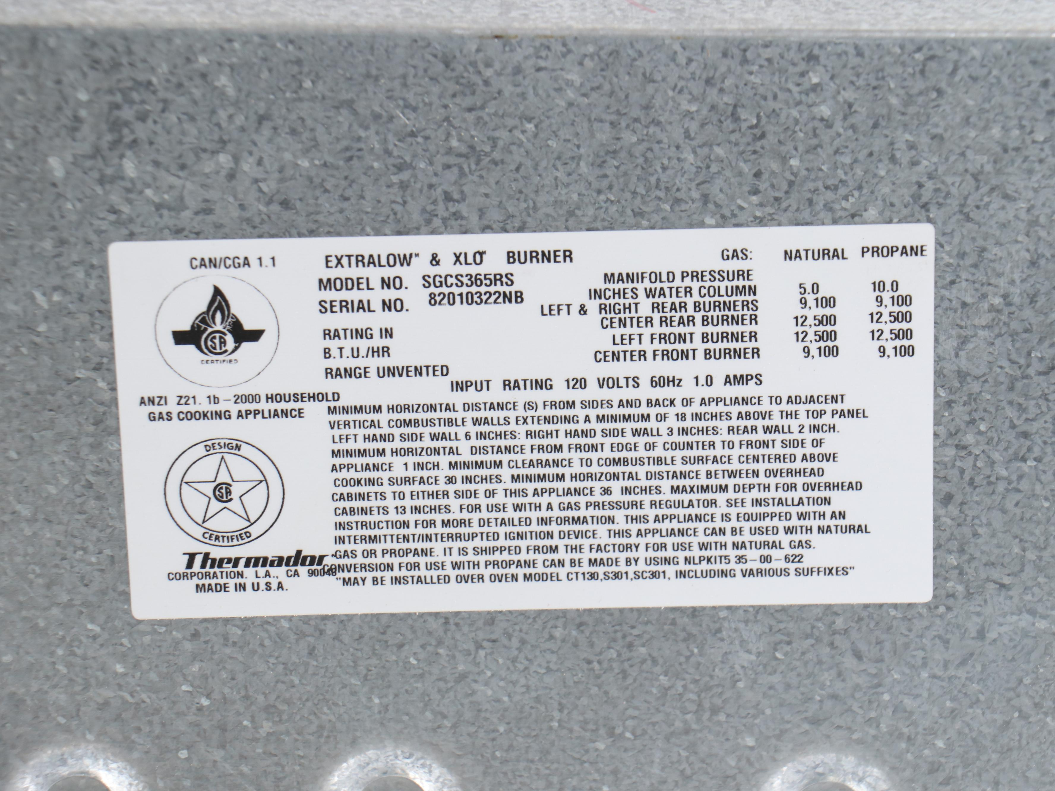 Thermador Extralow & XLO Gas Cooktop