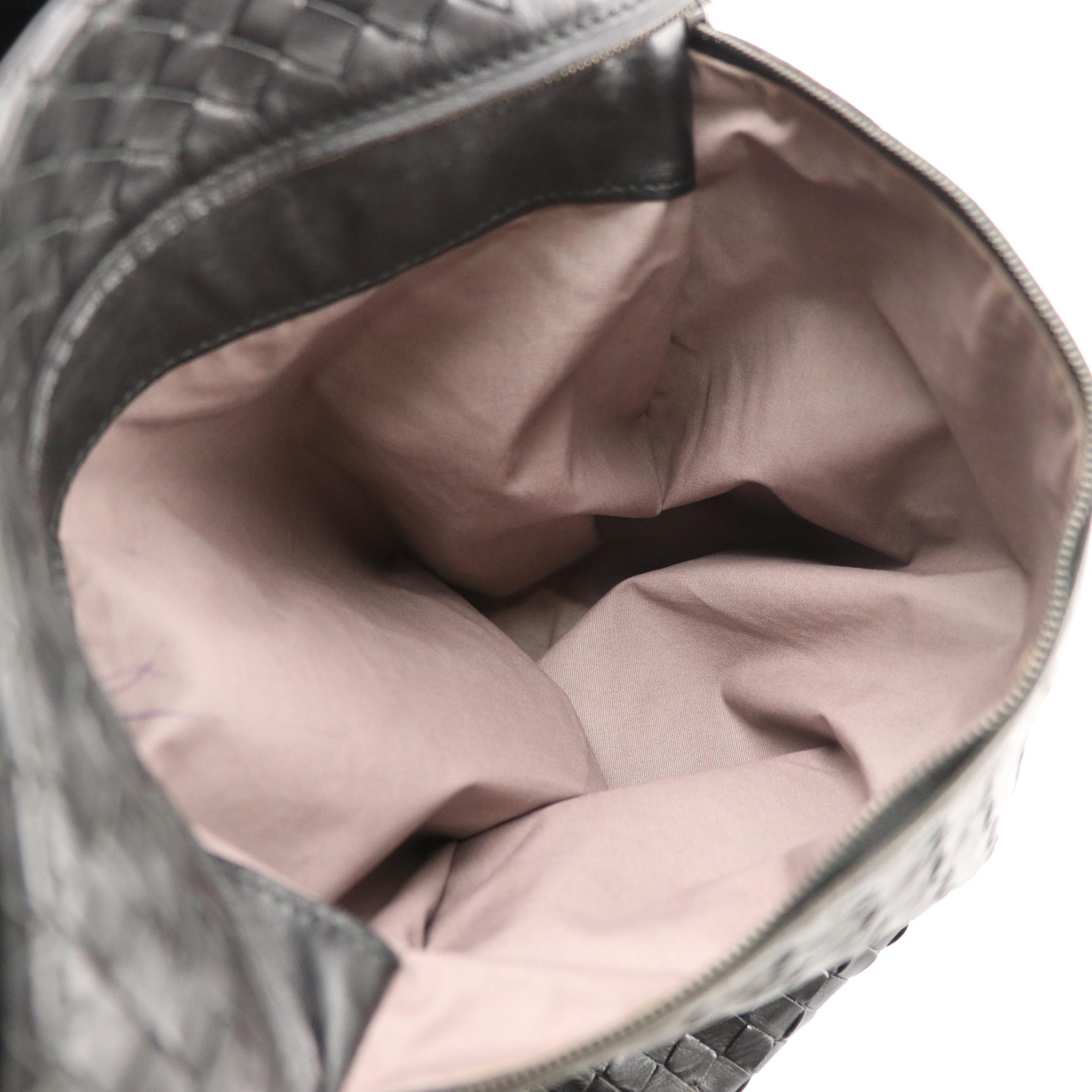 Bottega Veneta Front Flap Messenger Crossbody Bag in Black Intrecciato Leather