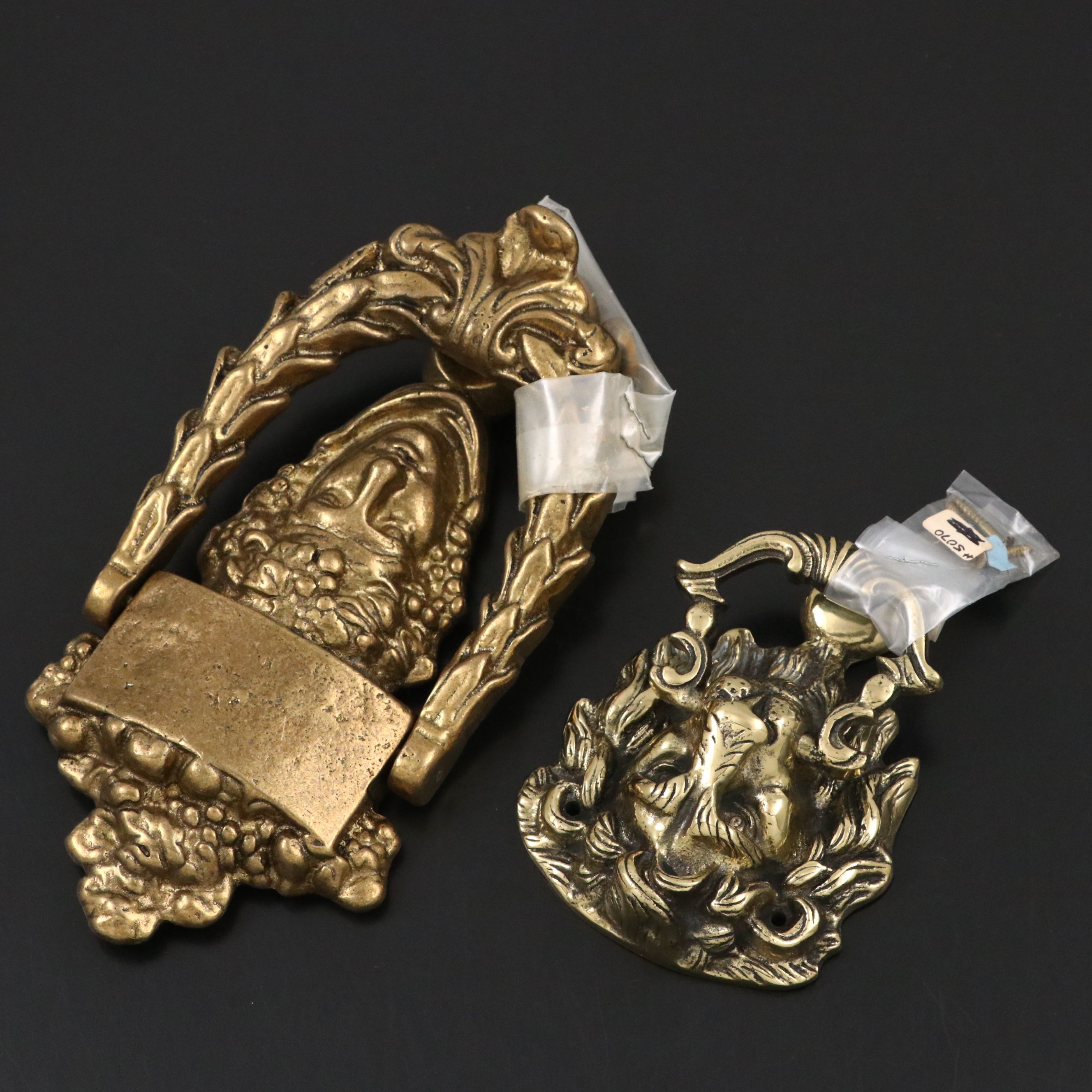 Brass Lion and Figural Door Knockers