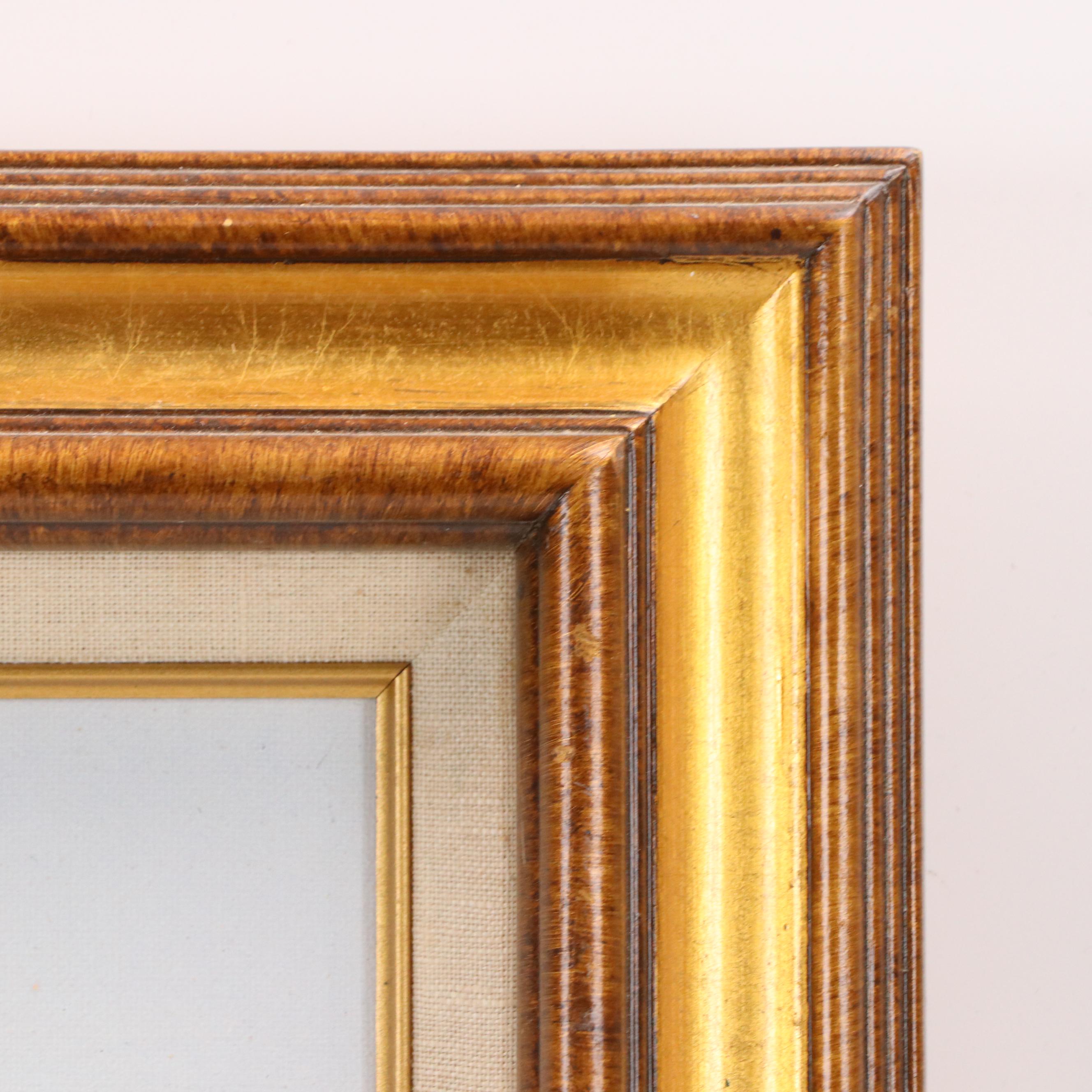 Landscape Oil Painting with Moonlit Cabin, Late 20th Century