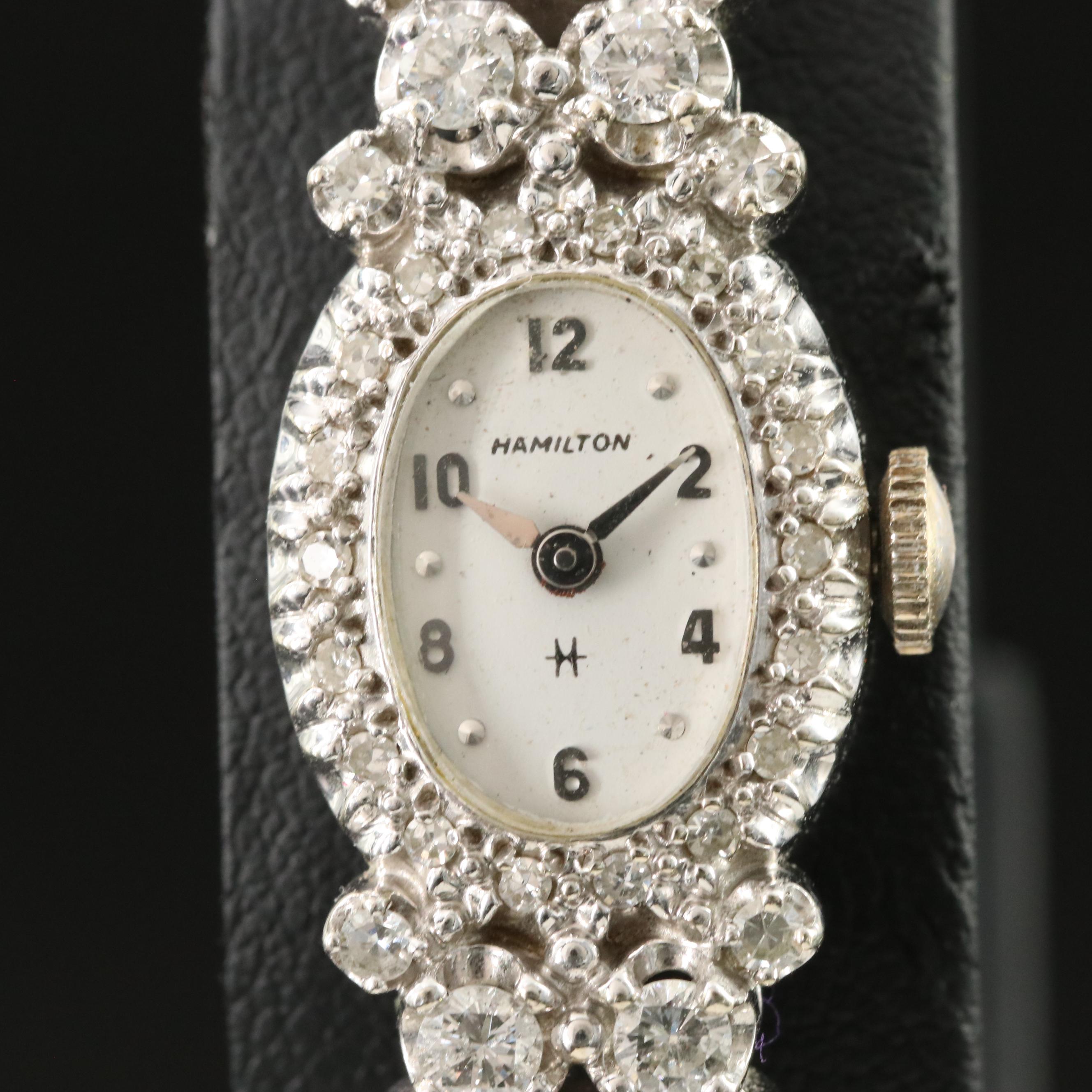 14Kt and Diamond Hamilton Vintage Manual Wind Watch