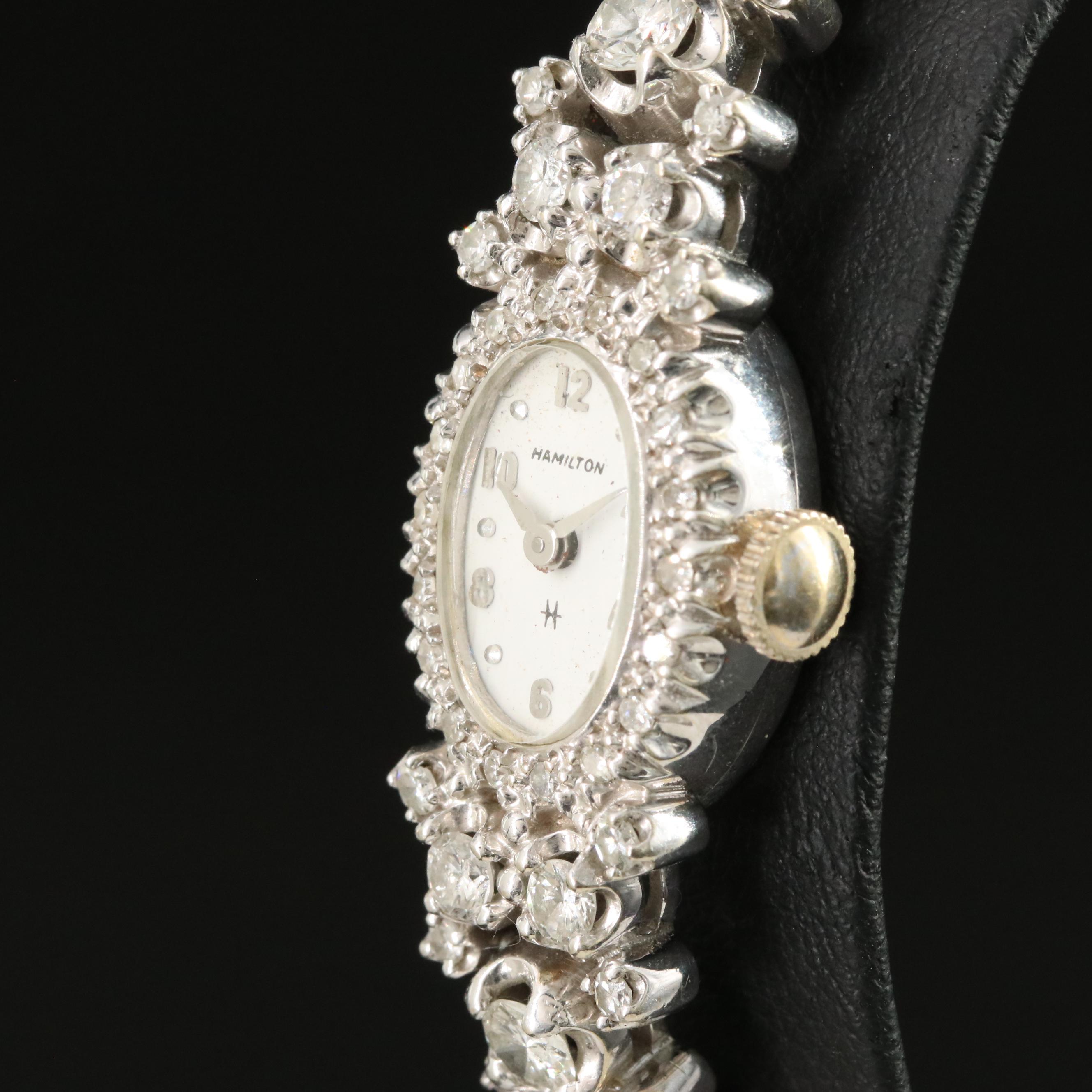 14Kt and Diamond Hamilton Vintage Manual Wind Watch