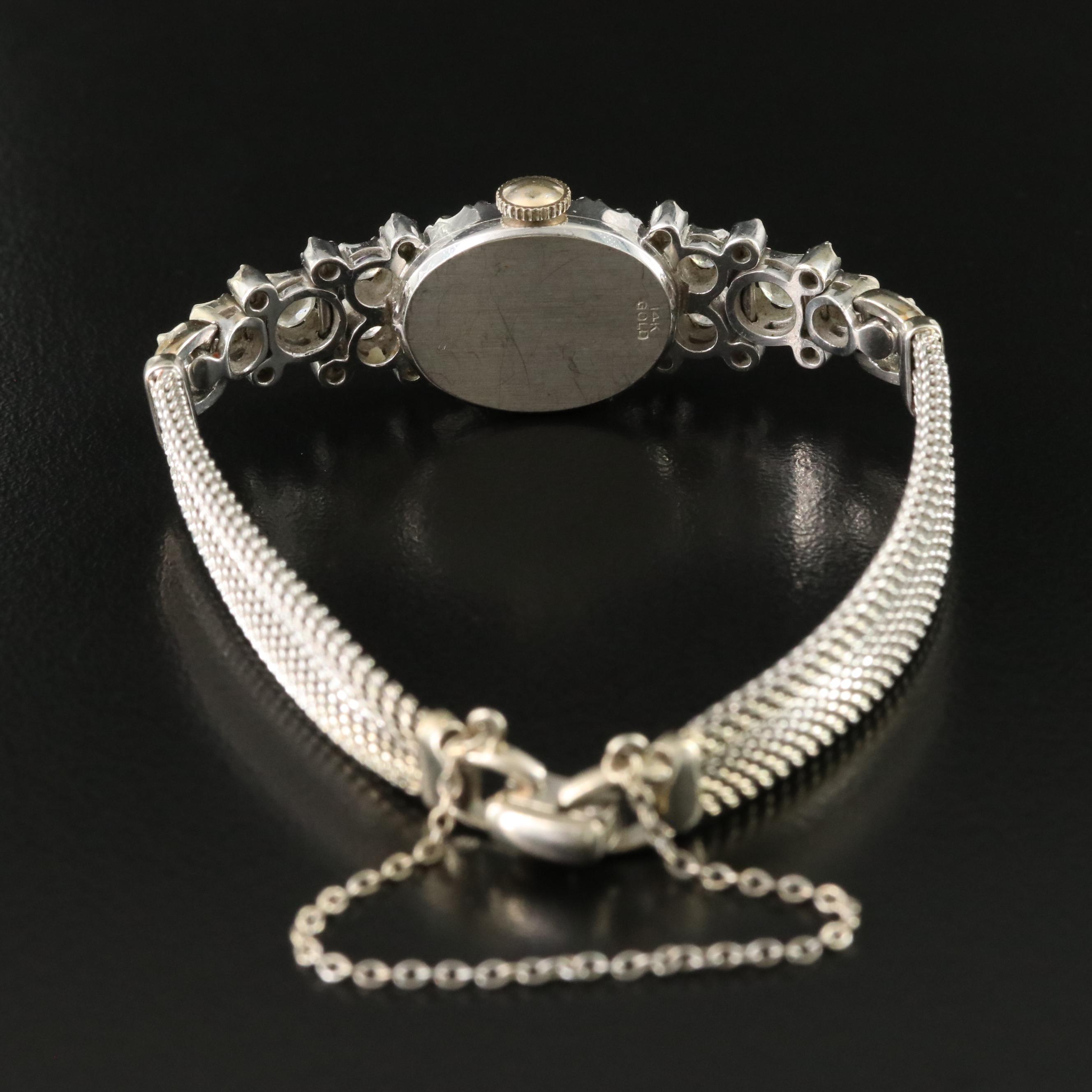 14Kt and Diamond Hamilton Vintage Manual Wind Watch