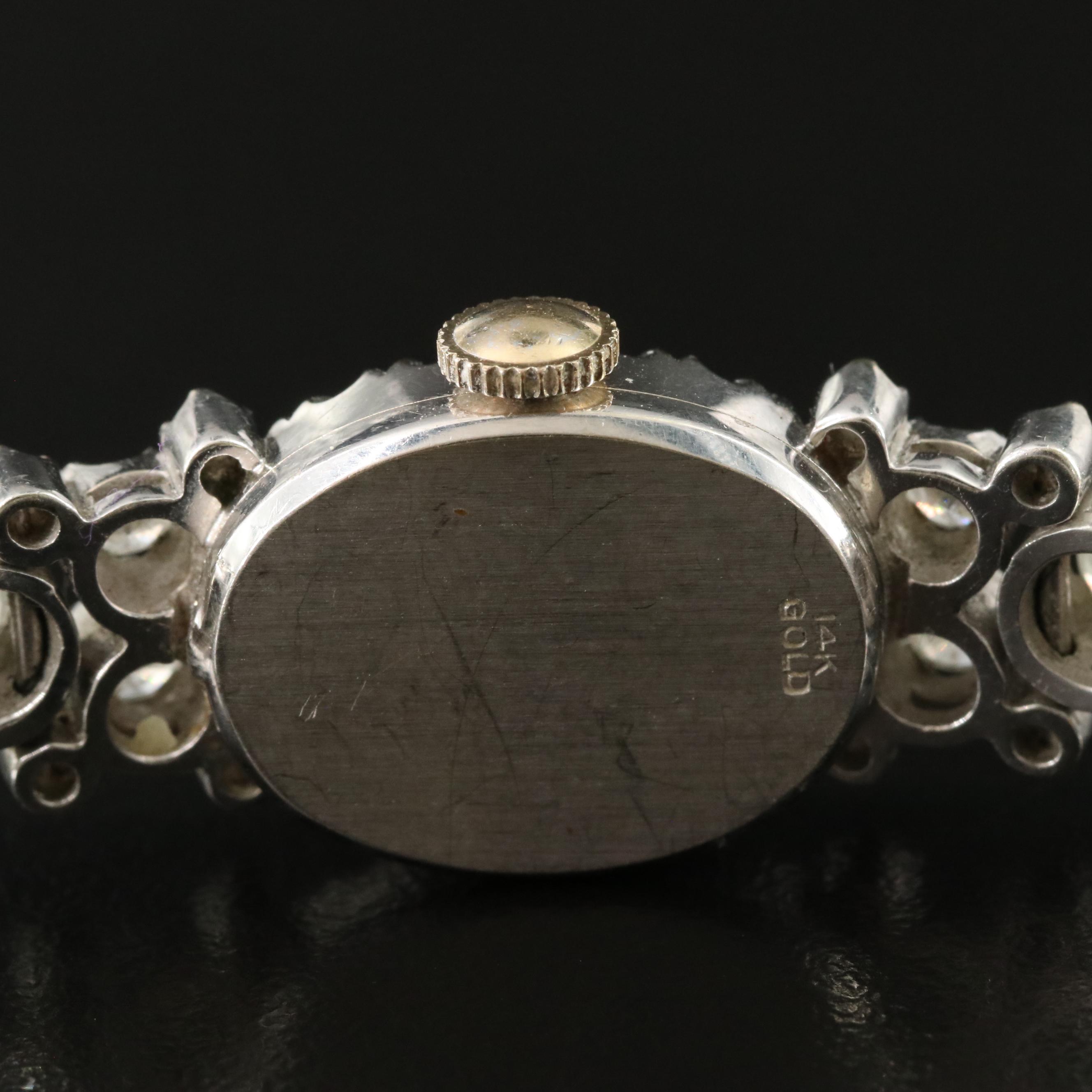 14Kt and Diamond Hamilton Vintage Manual Wind Watch