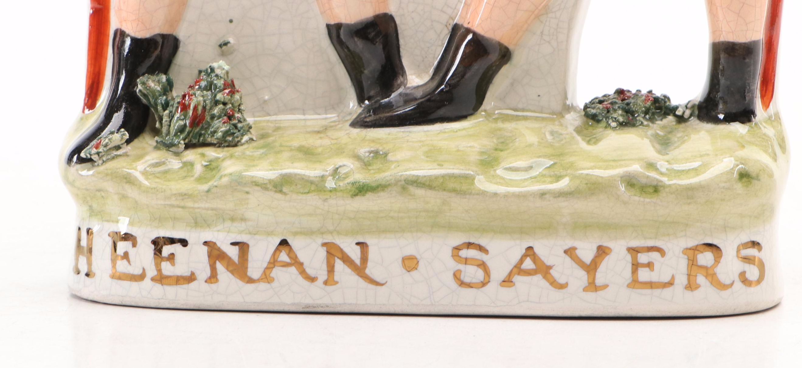 English Staffordshire Style "Heenan and Sayers" Ceramic Figurine