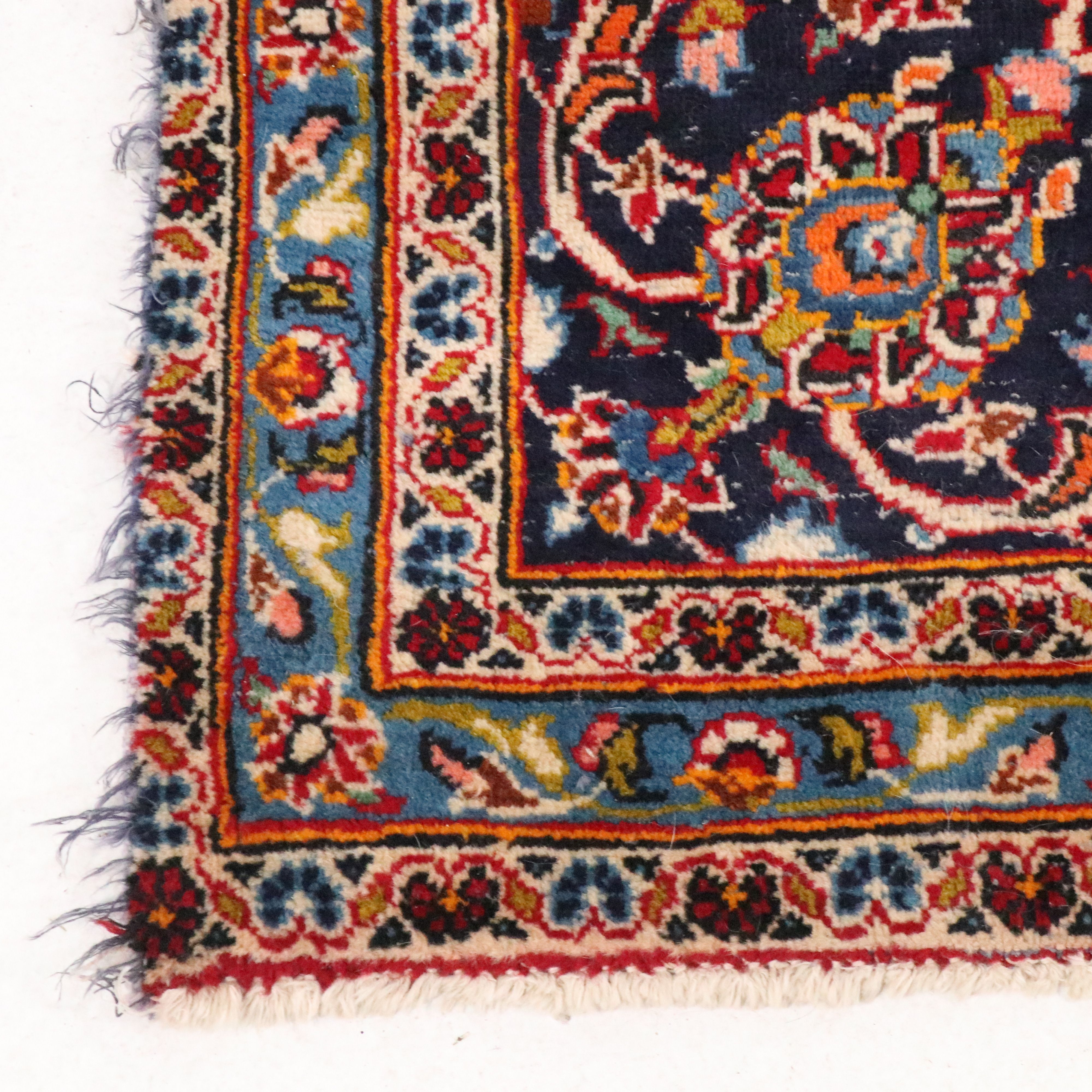 7'10 x 11'11 Hand-Knotted Persian Kashan Area Rug