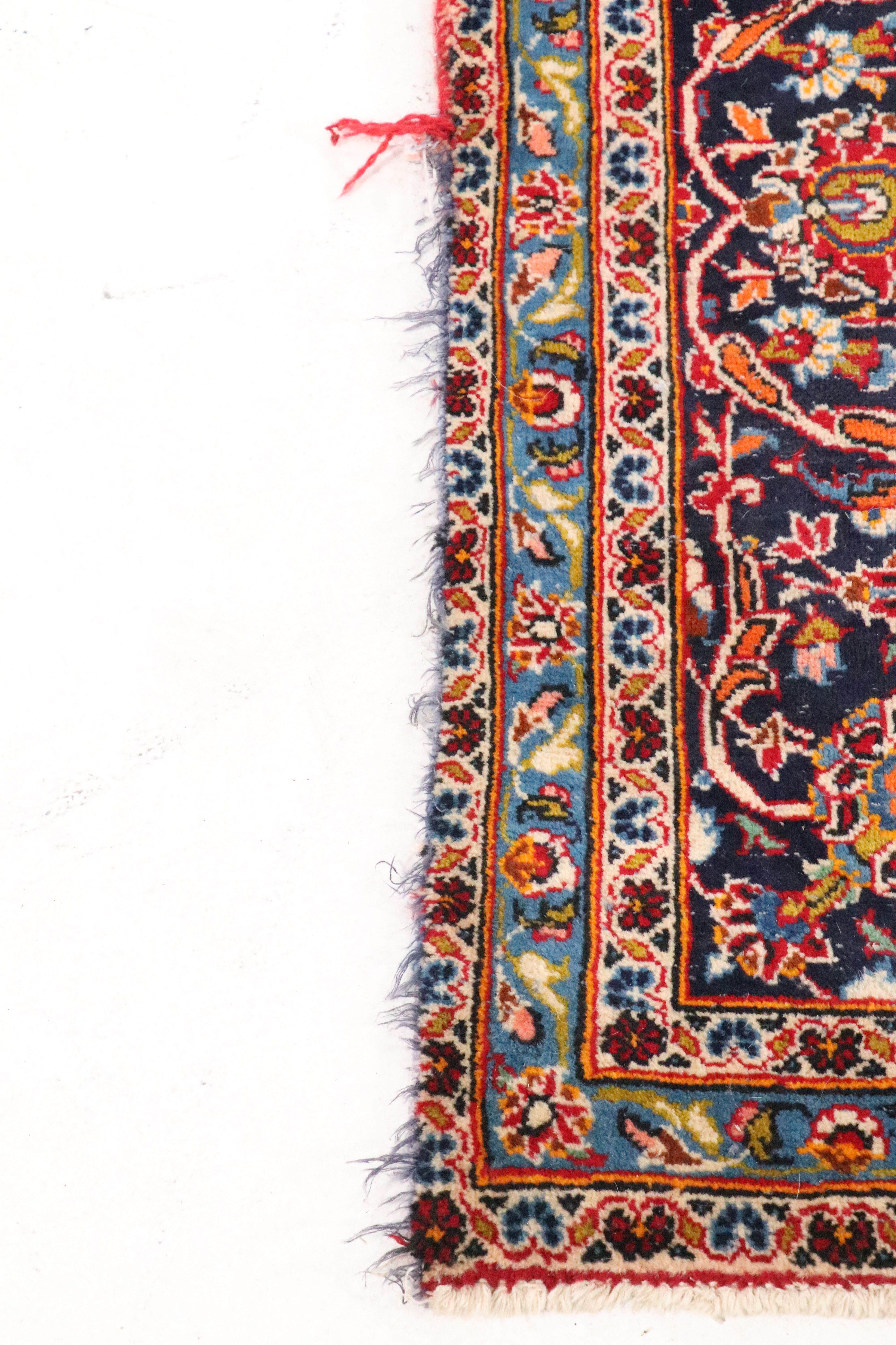 7'10 x 11'11 Hand-Knotted Persian Kashan Area Rug