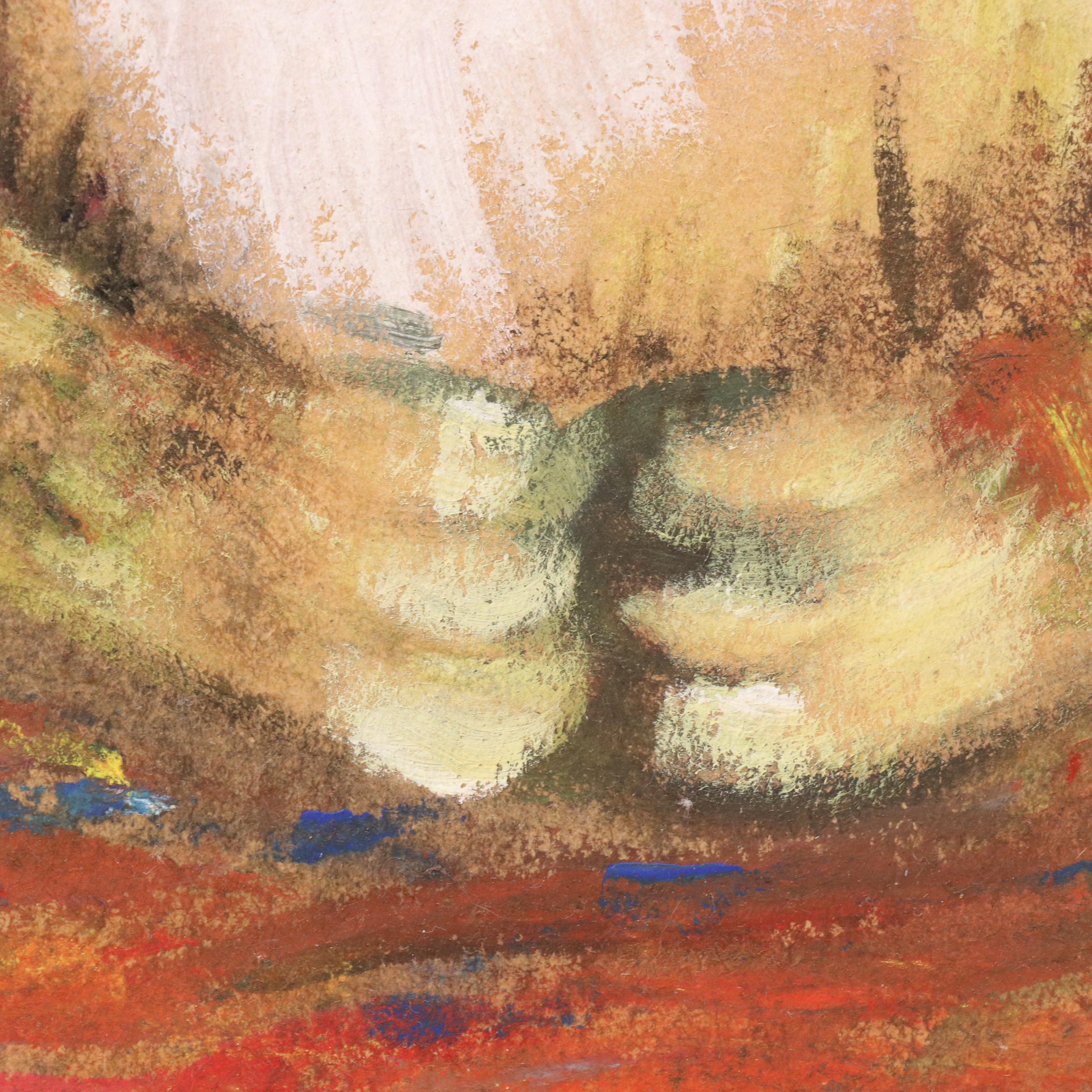 Lynn Anderson Watercolor on Collaged Paper "The Cat That Knows Everything," 1999