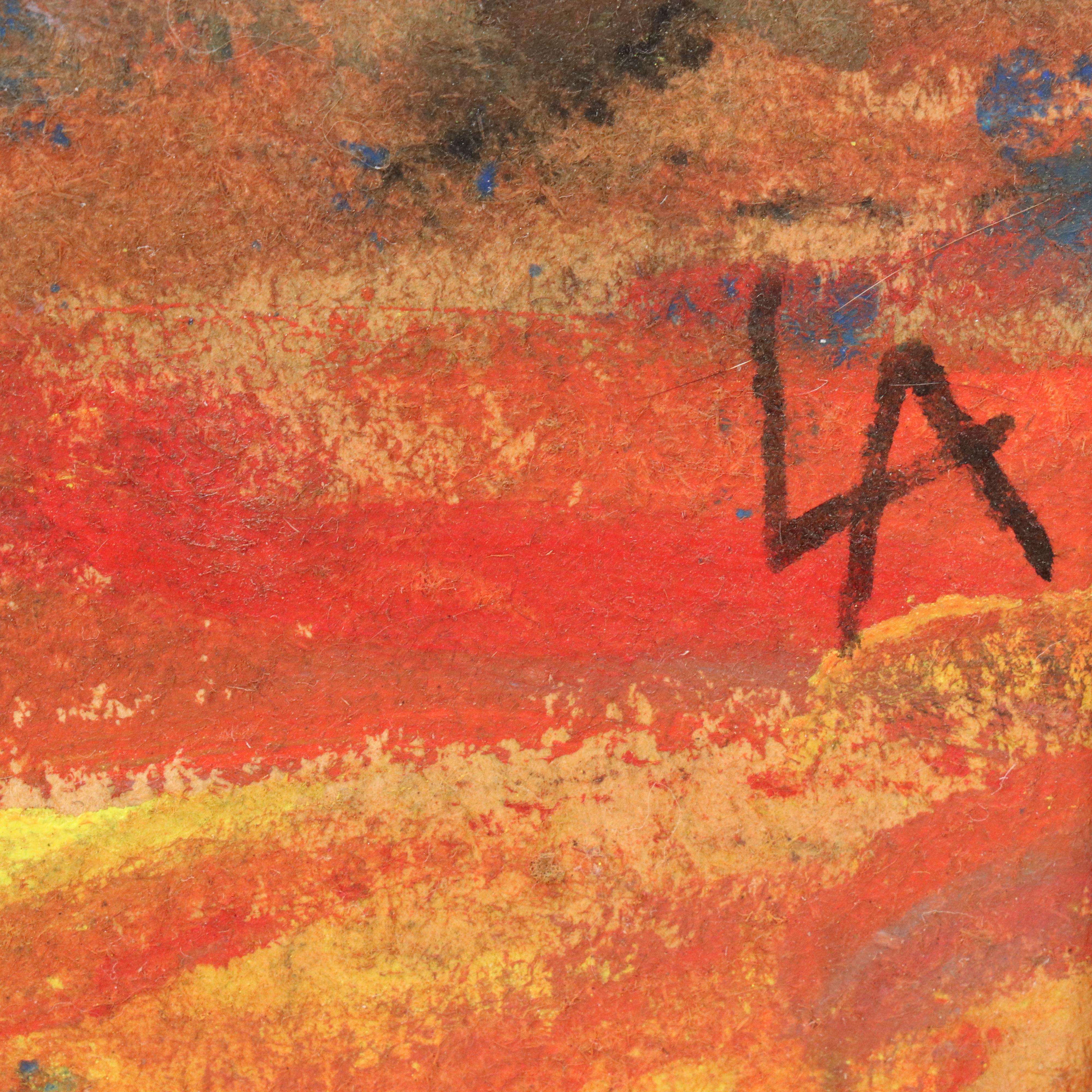 Lynn Anderson Watercolor on Collaged Paper "The Cat That Knows Everything," 1999