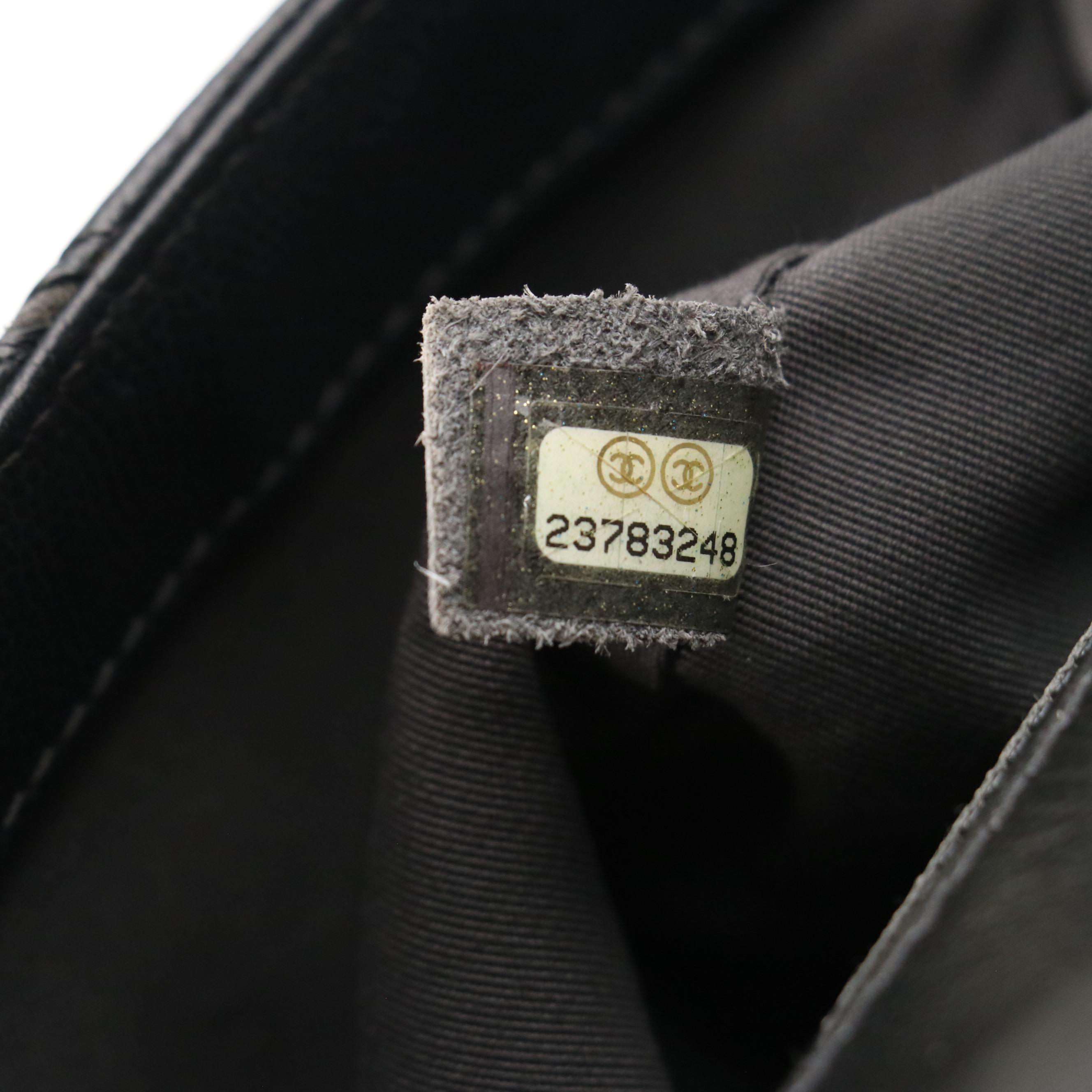 Chanel Macro Chevron CC Crossbody Flap Bag in Black Caviar Leather