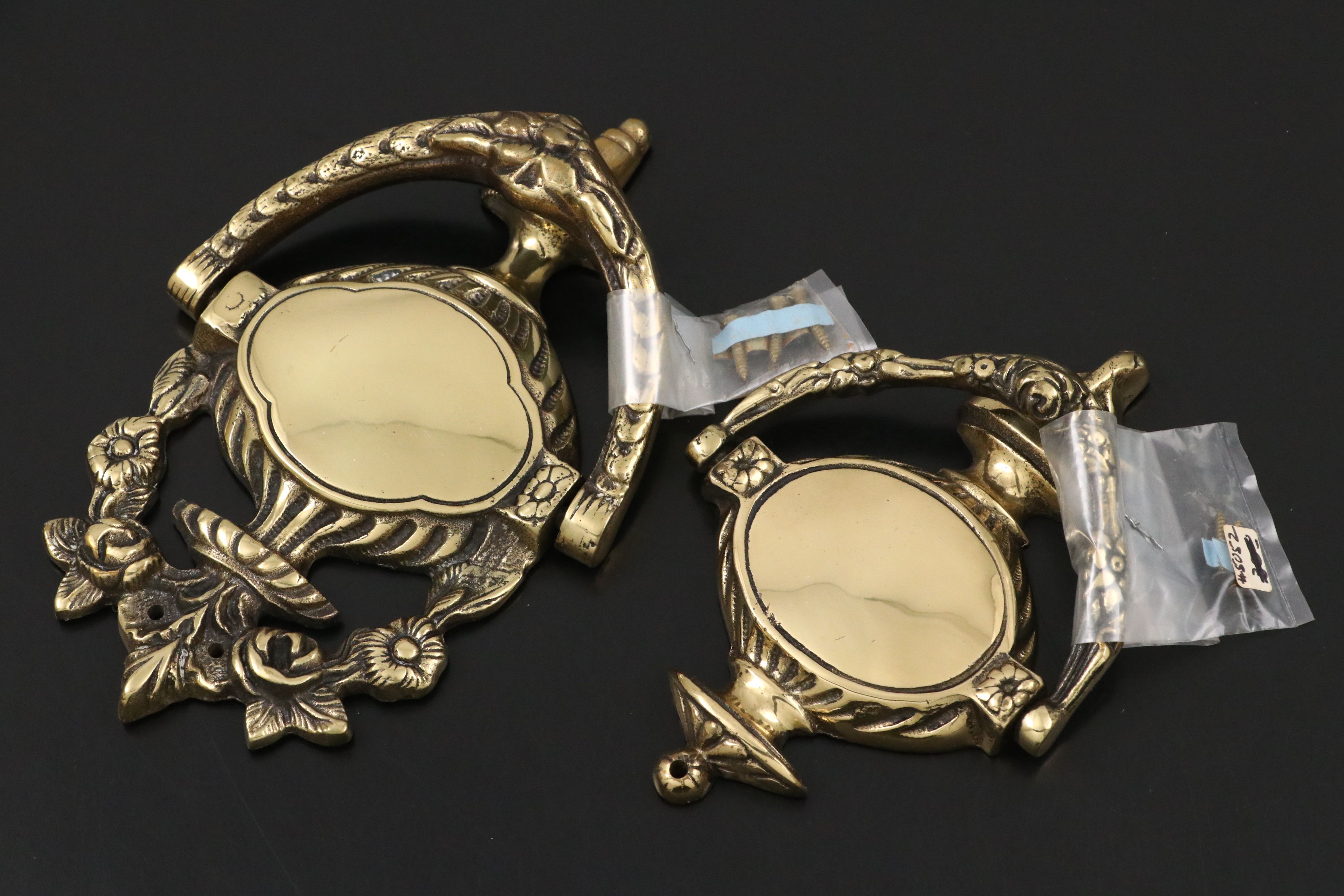 Rococo and Regency Style English Brass Door Knockers