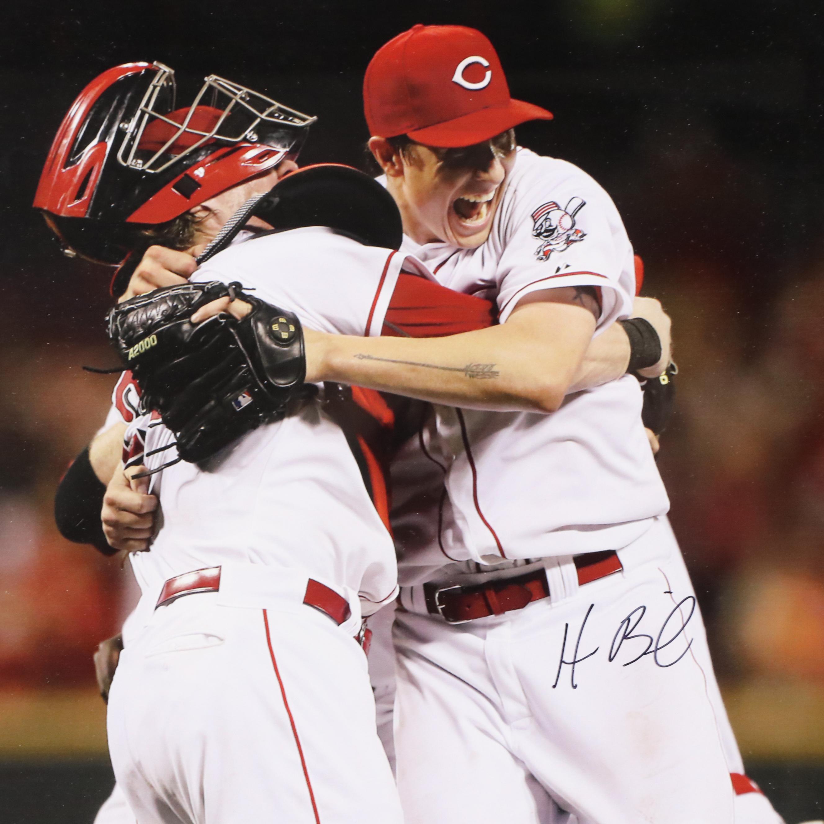 Homer Bailey Signed Cincinnati Reds No Hitter Print in Matted Frame, MLB Cert