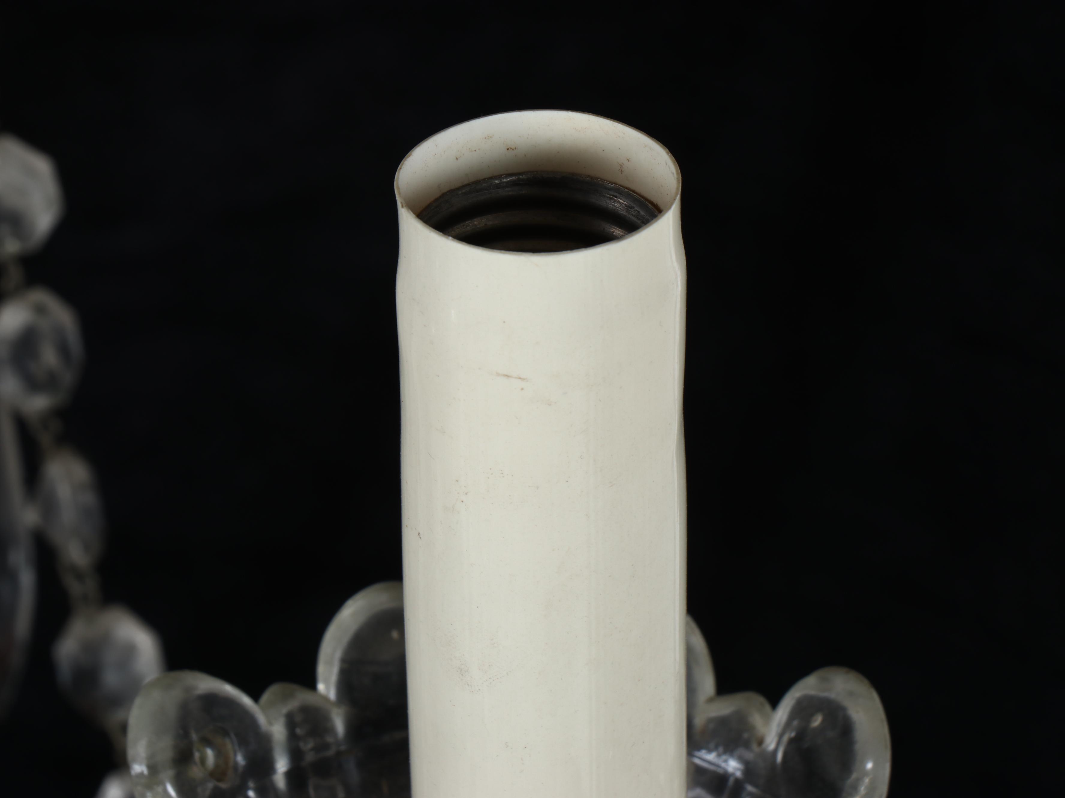 Neoclassical Glass Five-Arm Chandelier