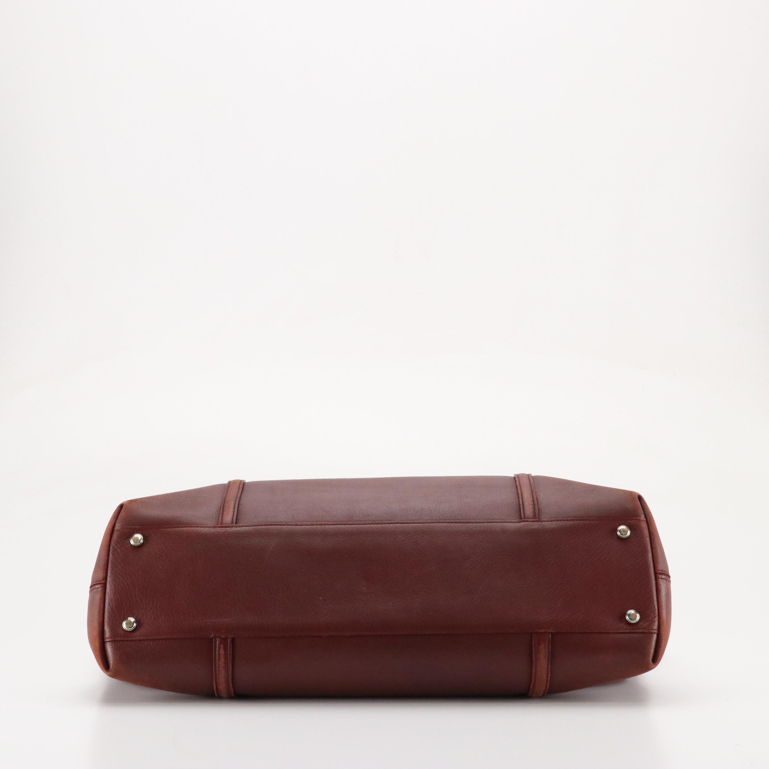 Cartier Slouchy Handle Bar Shoulder Tote in Burgundy Calfskin Leather