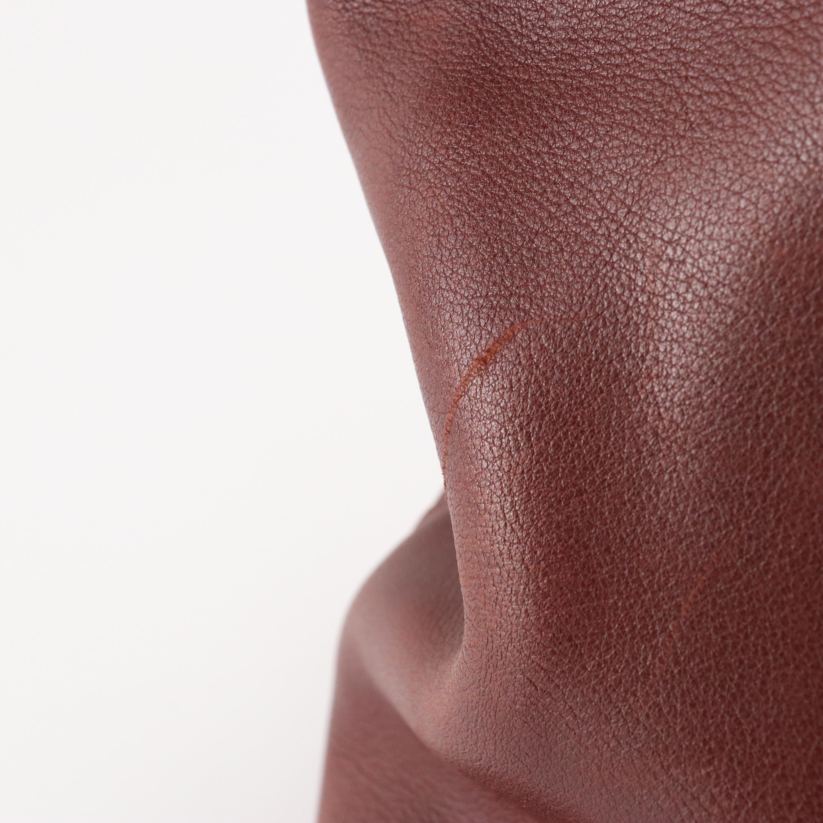 Cartier Slouchy Handle Bar Shoulder Tote in Burgundy Calfskin Leather