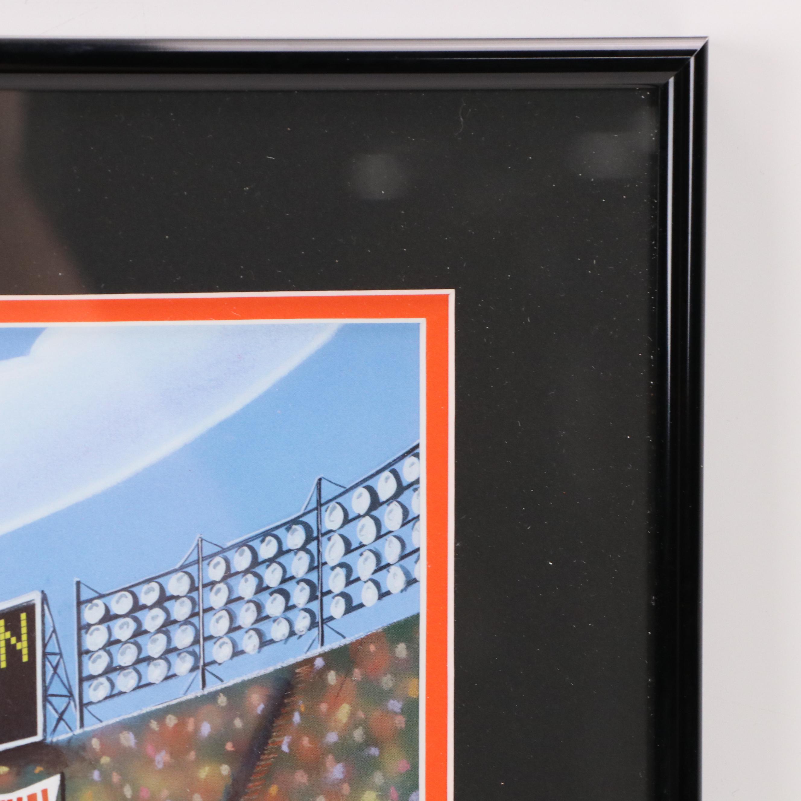 Marvin Lewis Signed Cincinnati Bengals "Looney Tunes" Print in Matted Frame
