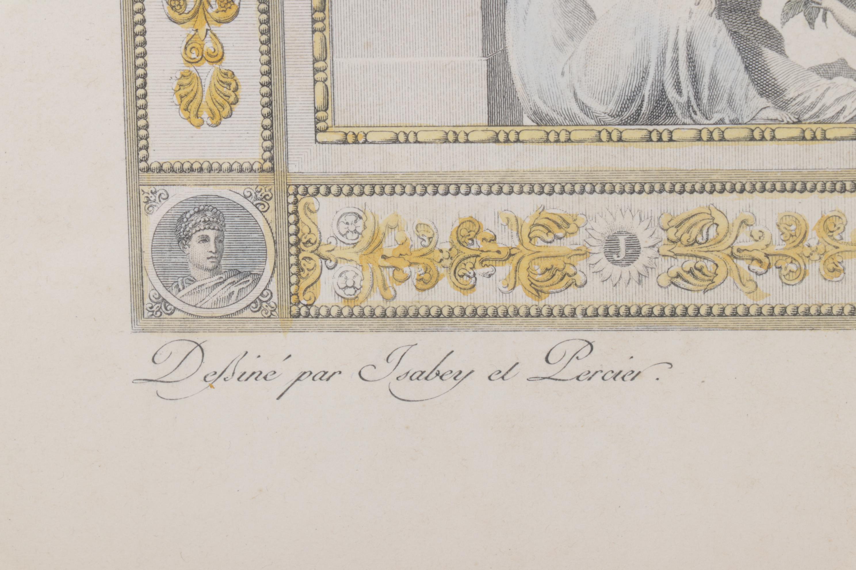 C. Percier & J.B. Isabey "L'Imperatrice en petit Costume" Hand Colored Engraving