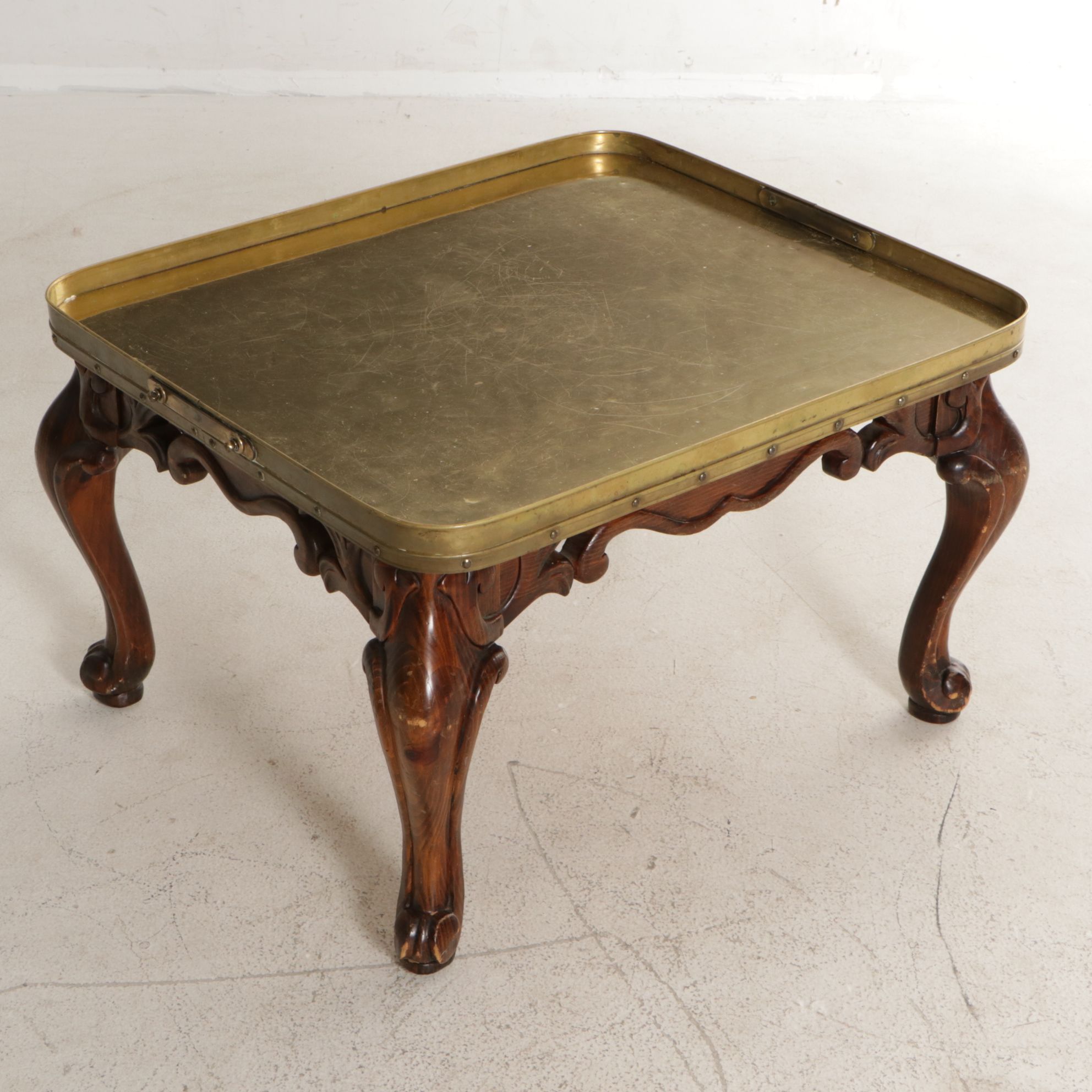 Brass Tray-Form Cocktail Table