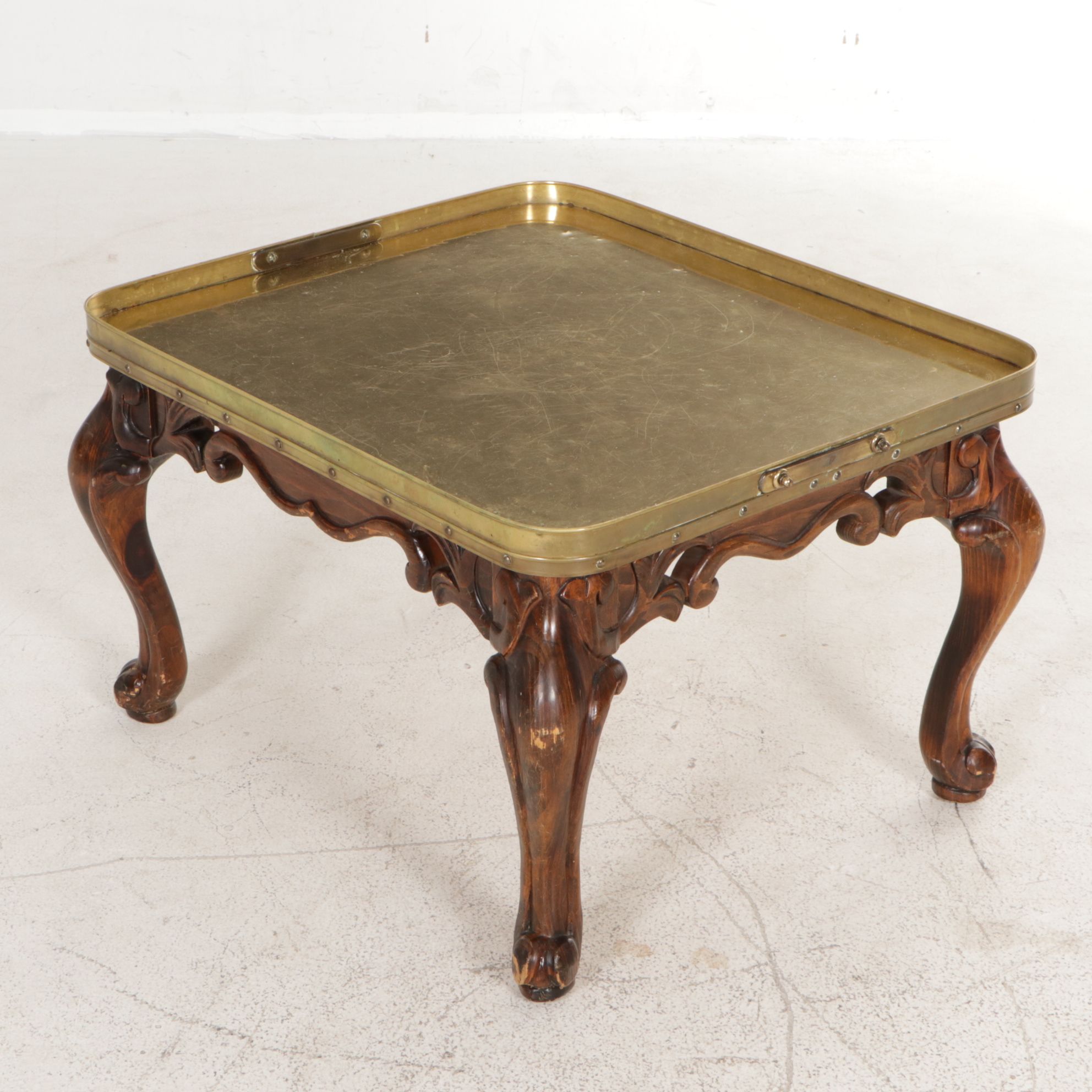 Brass Tray-Form Cocktail Table