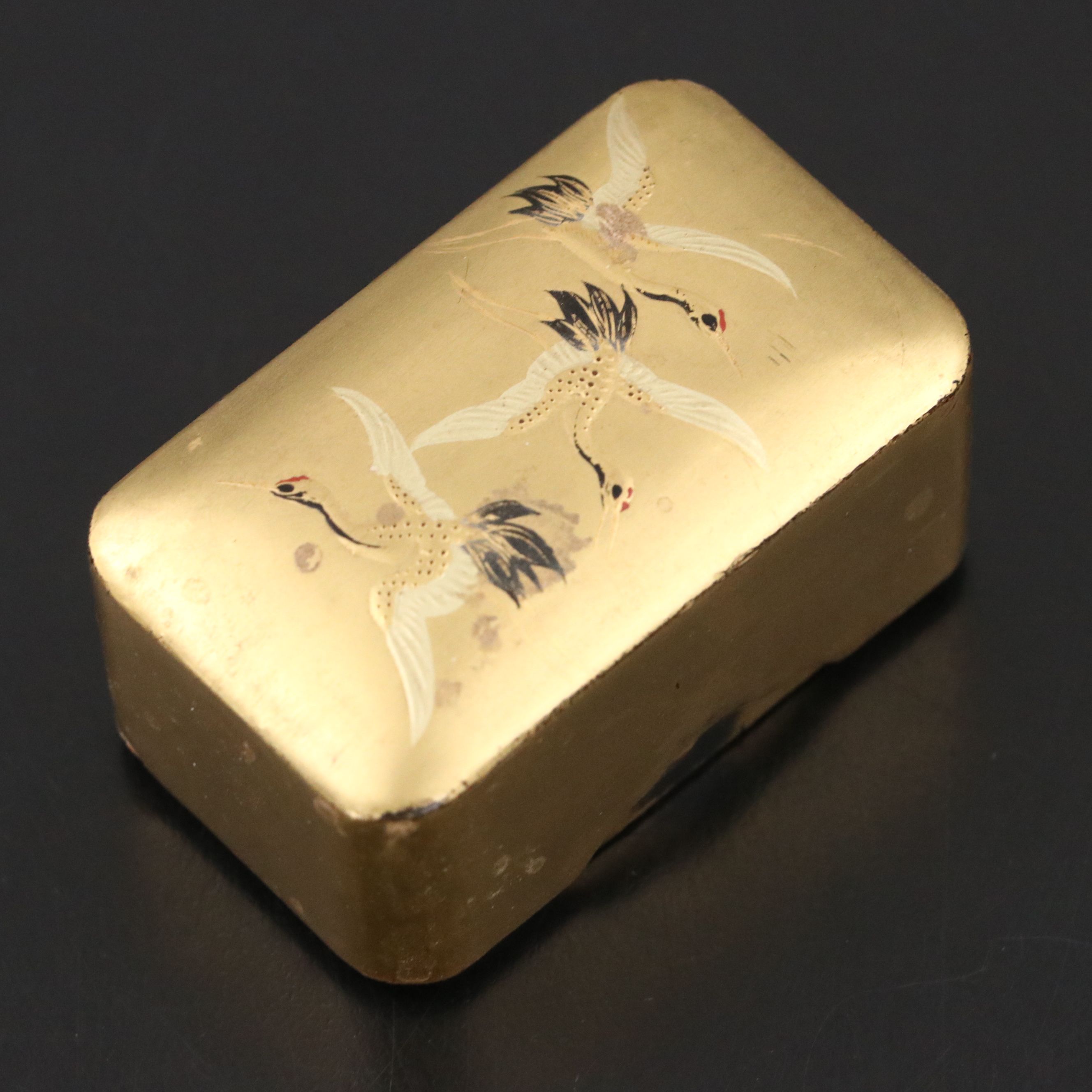 Japanese Gilt Lacquerware Crane Box