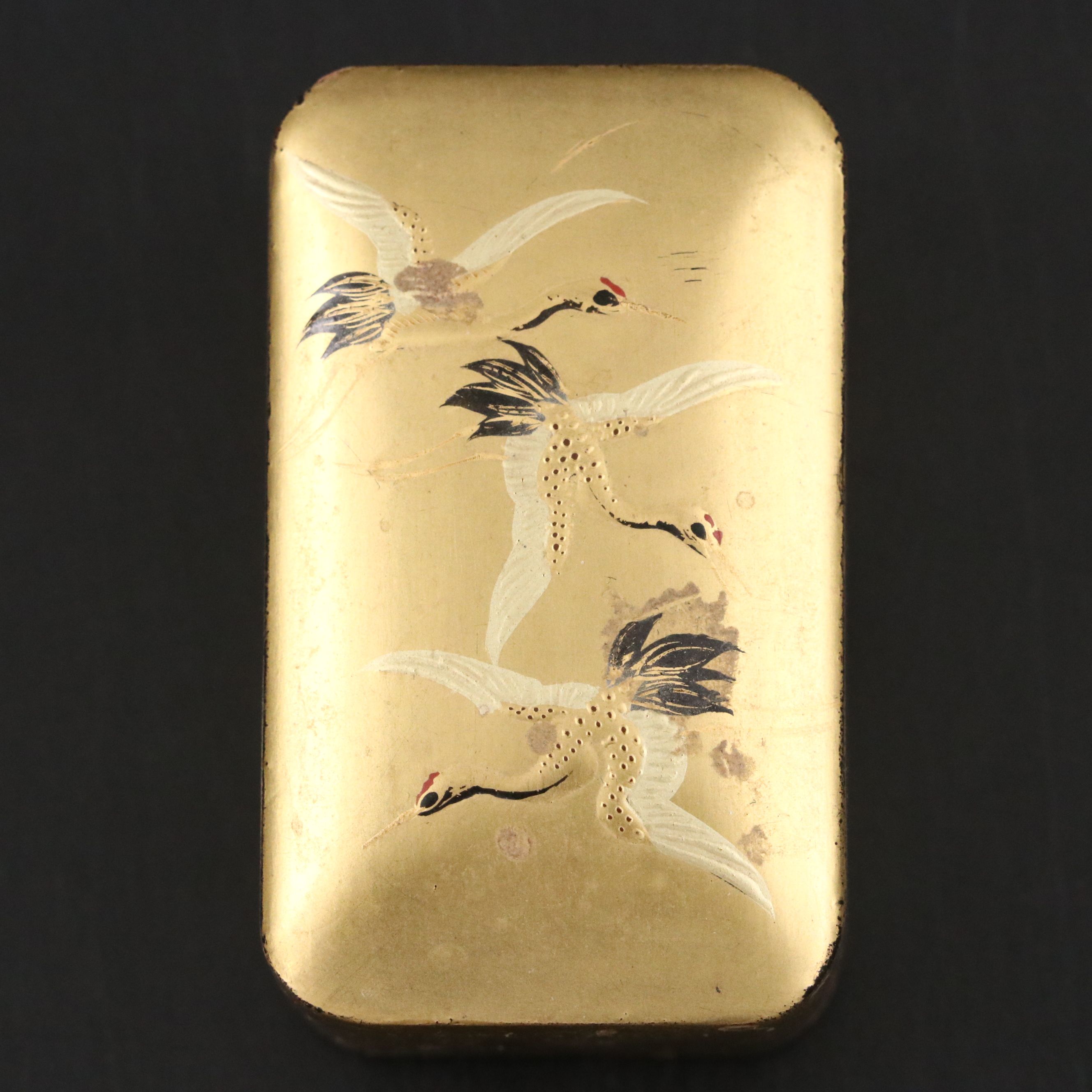 Japanese Gilt Lacquerware Crane Box