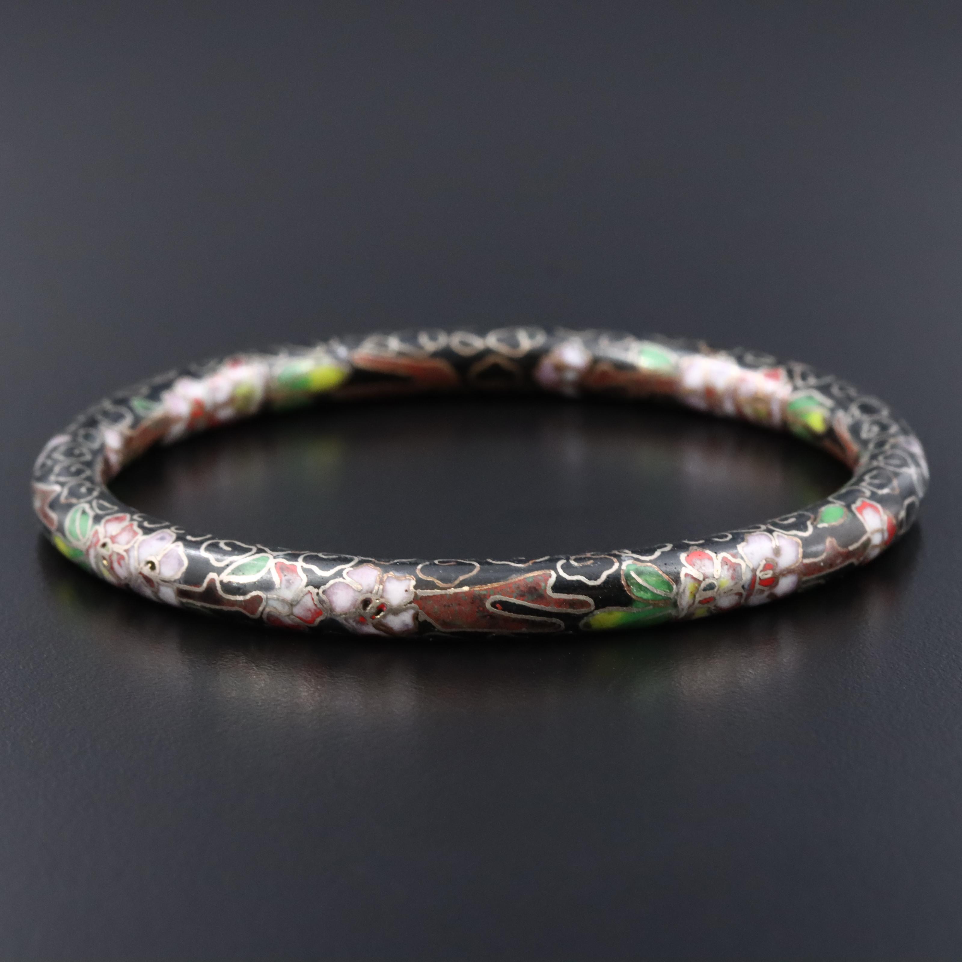 Floral Cloisonné Bangle