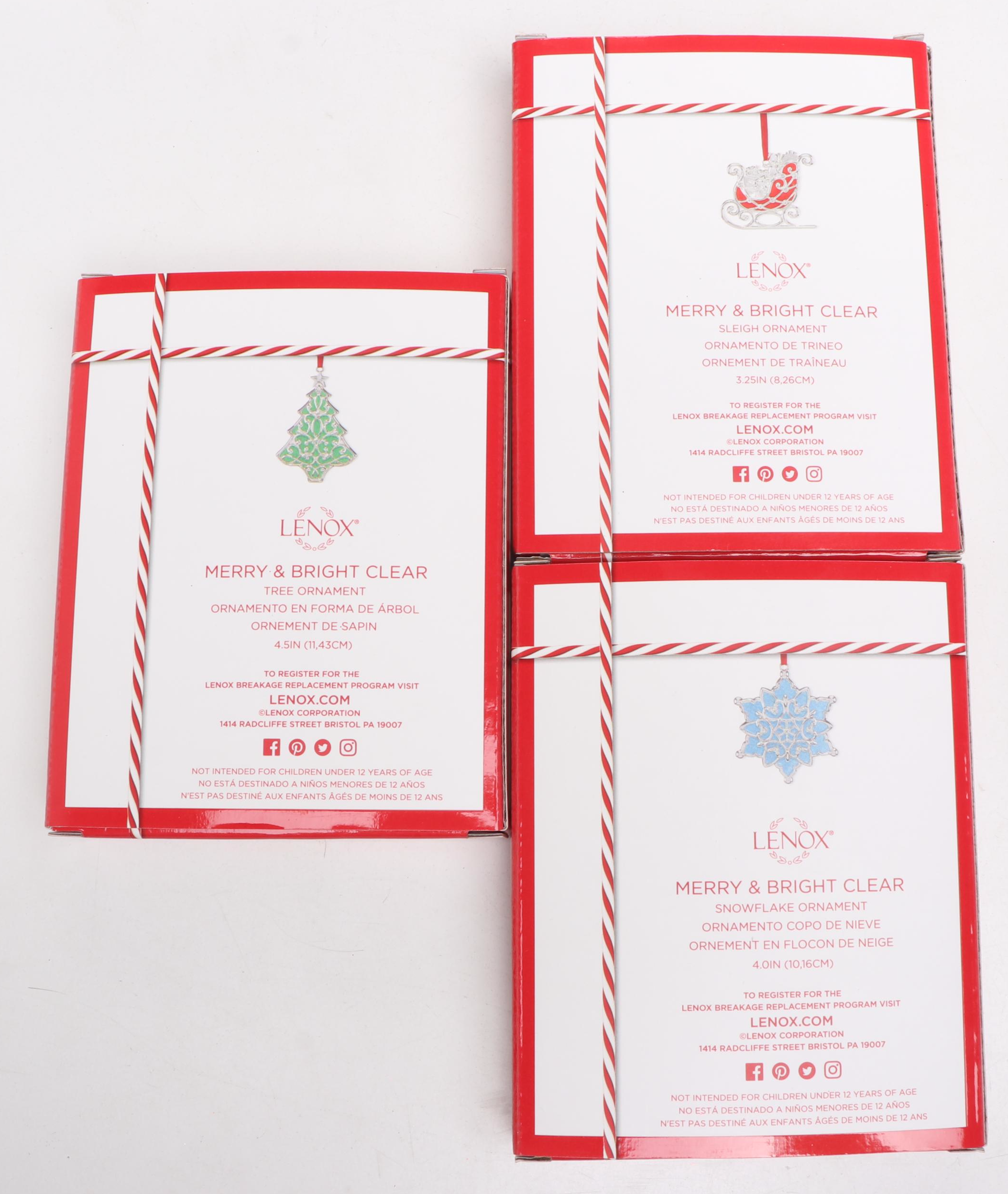 Lenox "Merry and Bright Clear" Ornaments with Other Christmas Ornaments