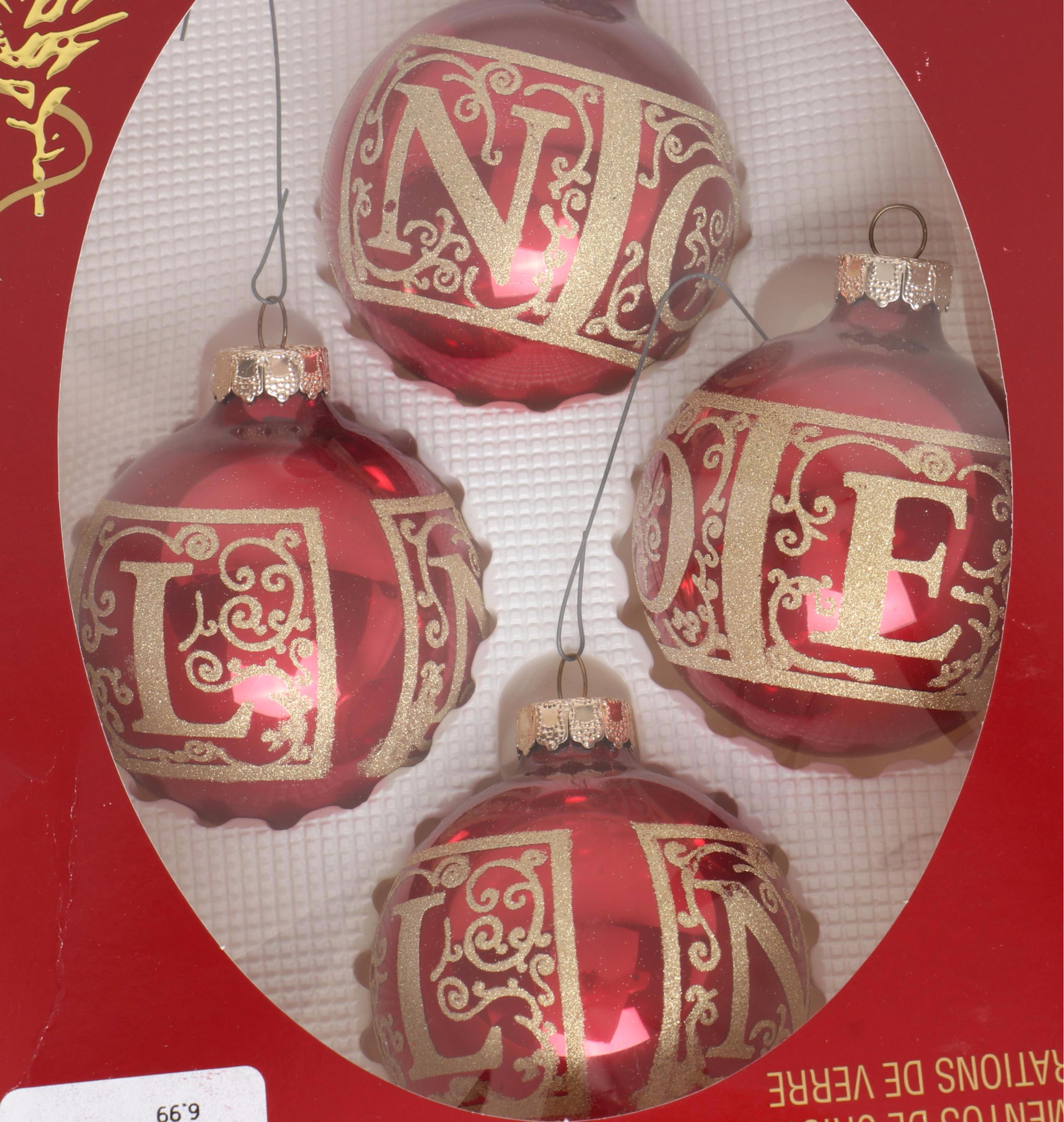 Lenox "Merry and Bright Clear" Ornaments with Other Christmas Ornaments