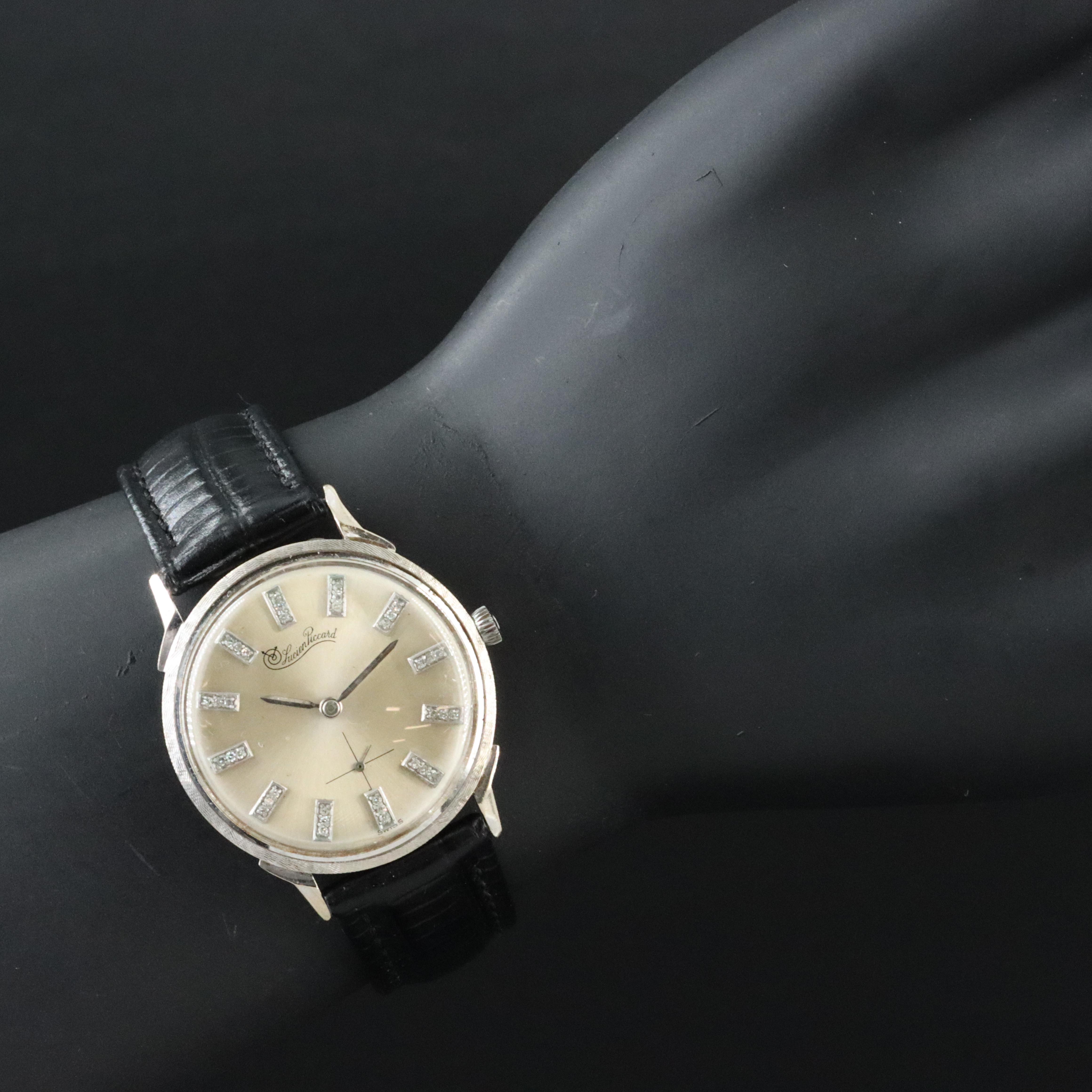 14K Lucien Piccard Diamond Dial Watch
