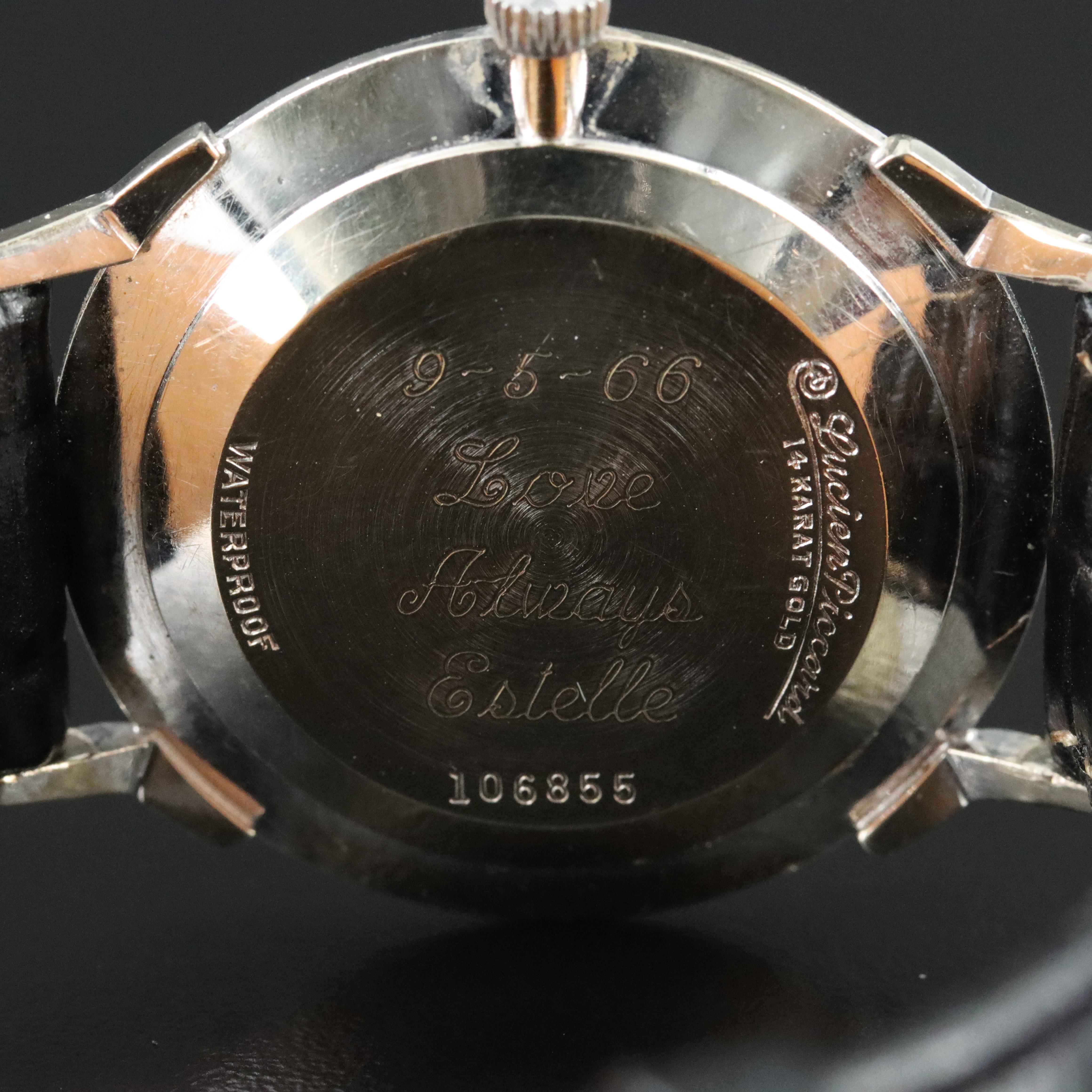 14K Lucien Piccard Diamond Dial Watch