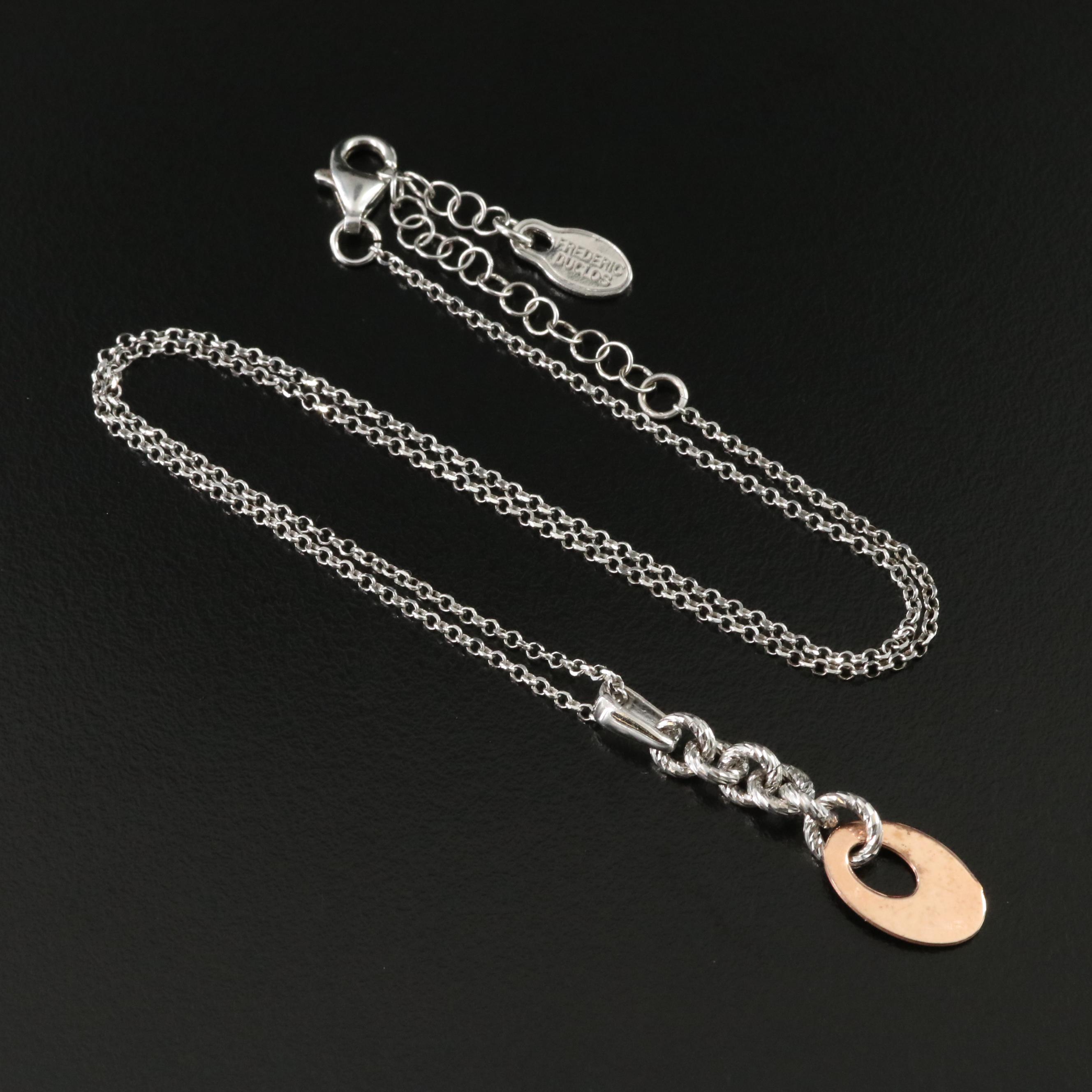 Frederic Duclos Sterling Pendant Necklace