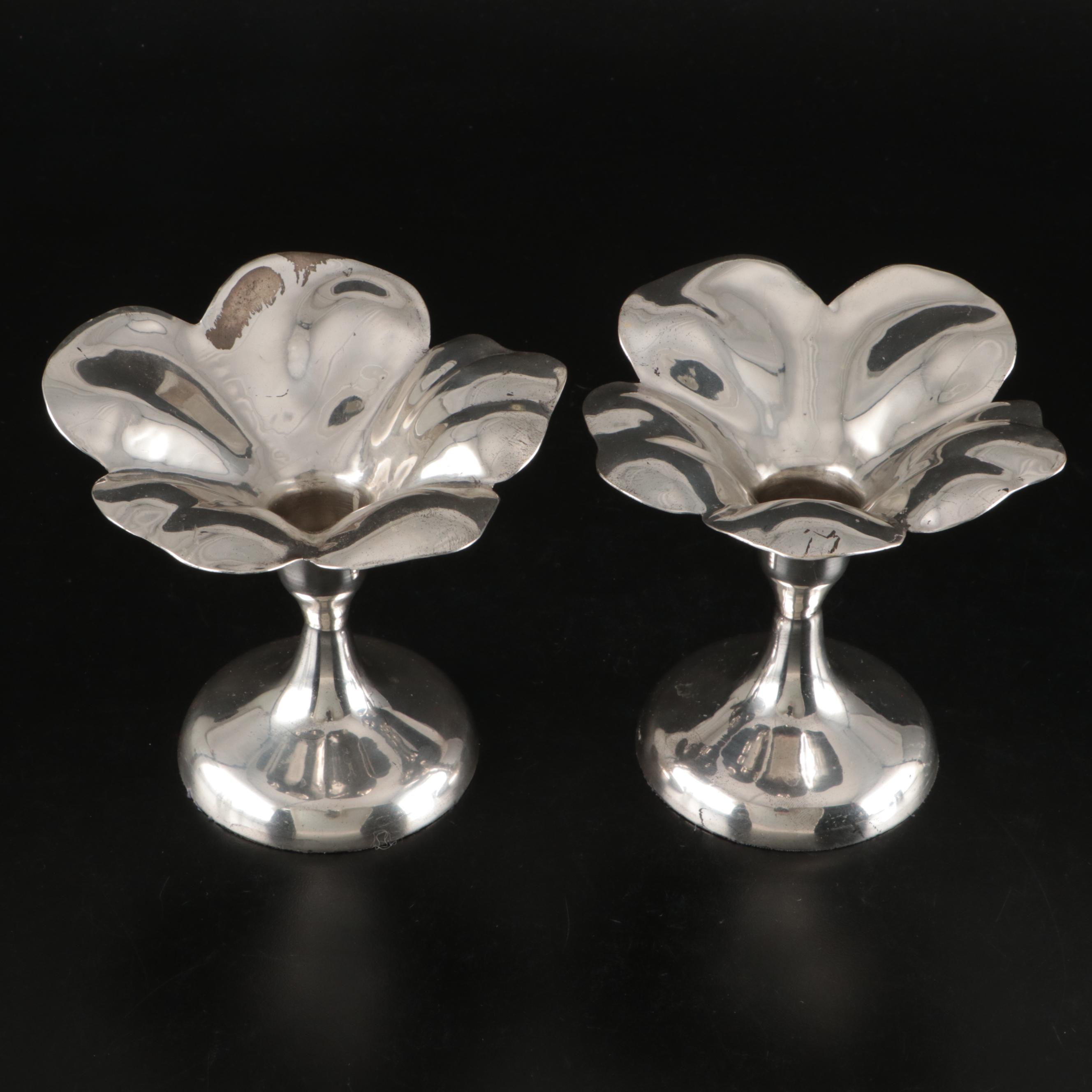 Glass Cruets, Silver Tone Candle Holders, and More Table Accessories