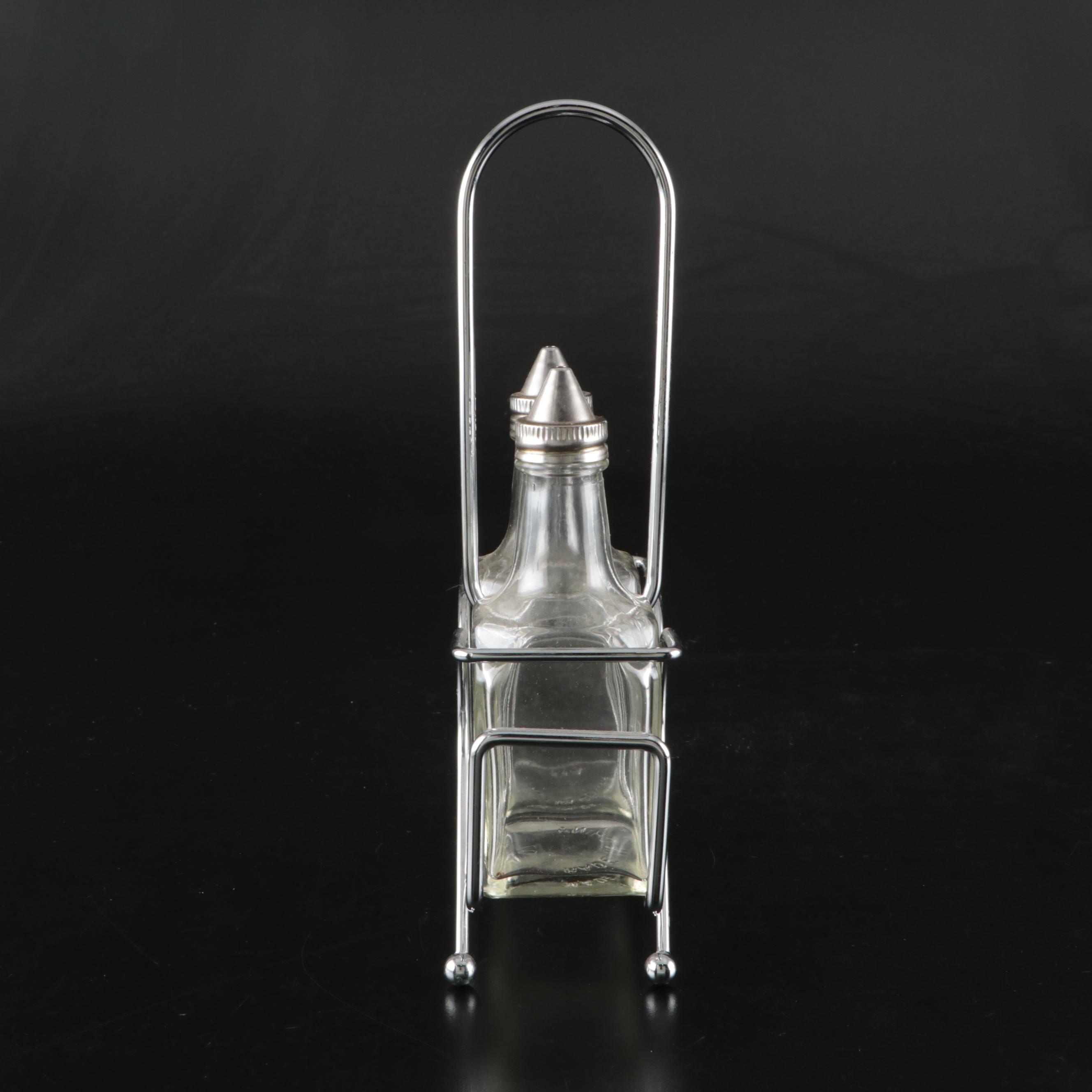 Glass Cruets, Silver Tone Candle Holders, and More Table Accessories