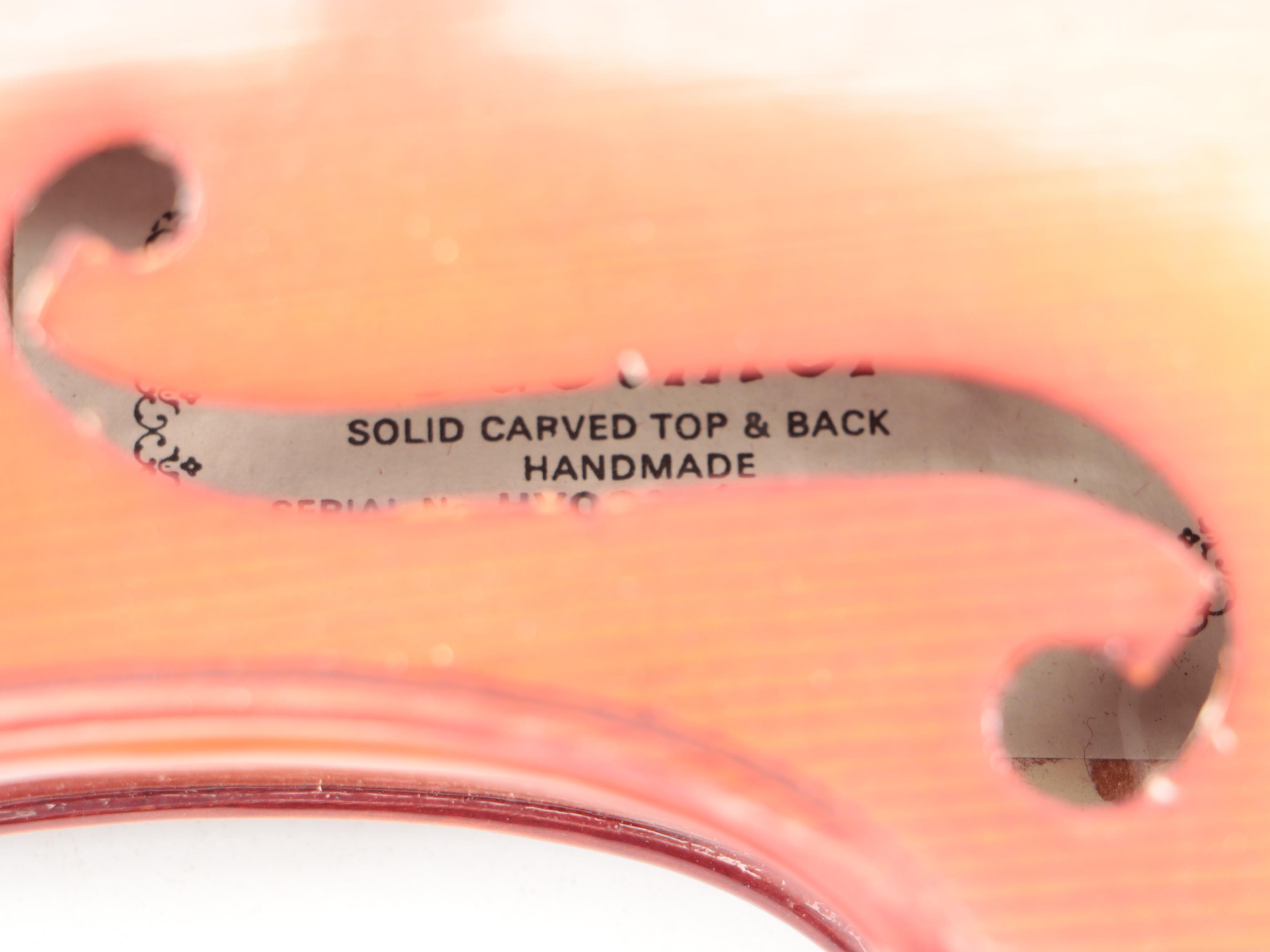 Heimer Spruce Top Violin with Padded Nylon Travel Case & Bow