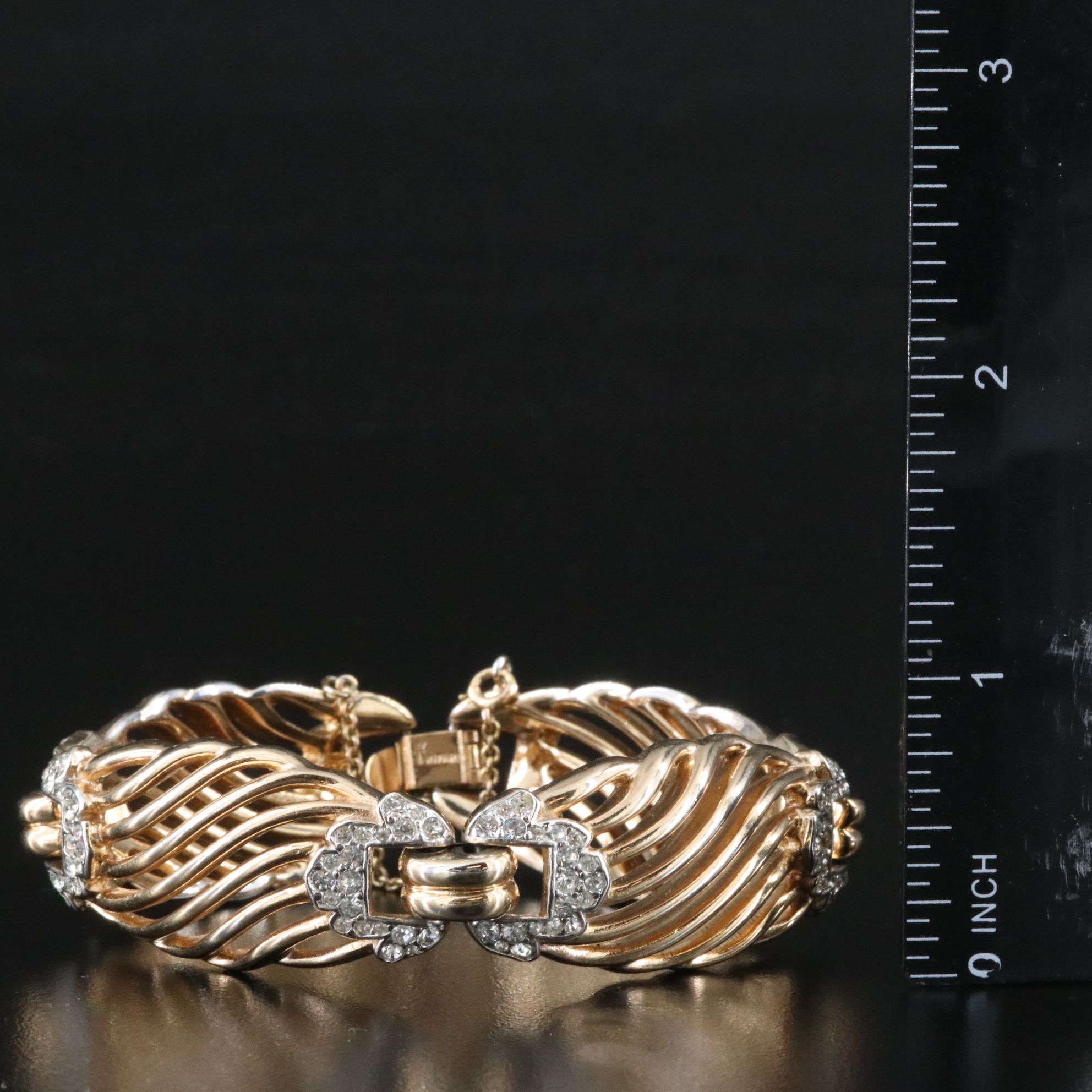 Crown Trifari Rhinestone Necklace and Bracelet