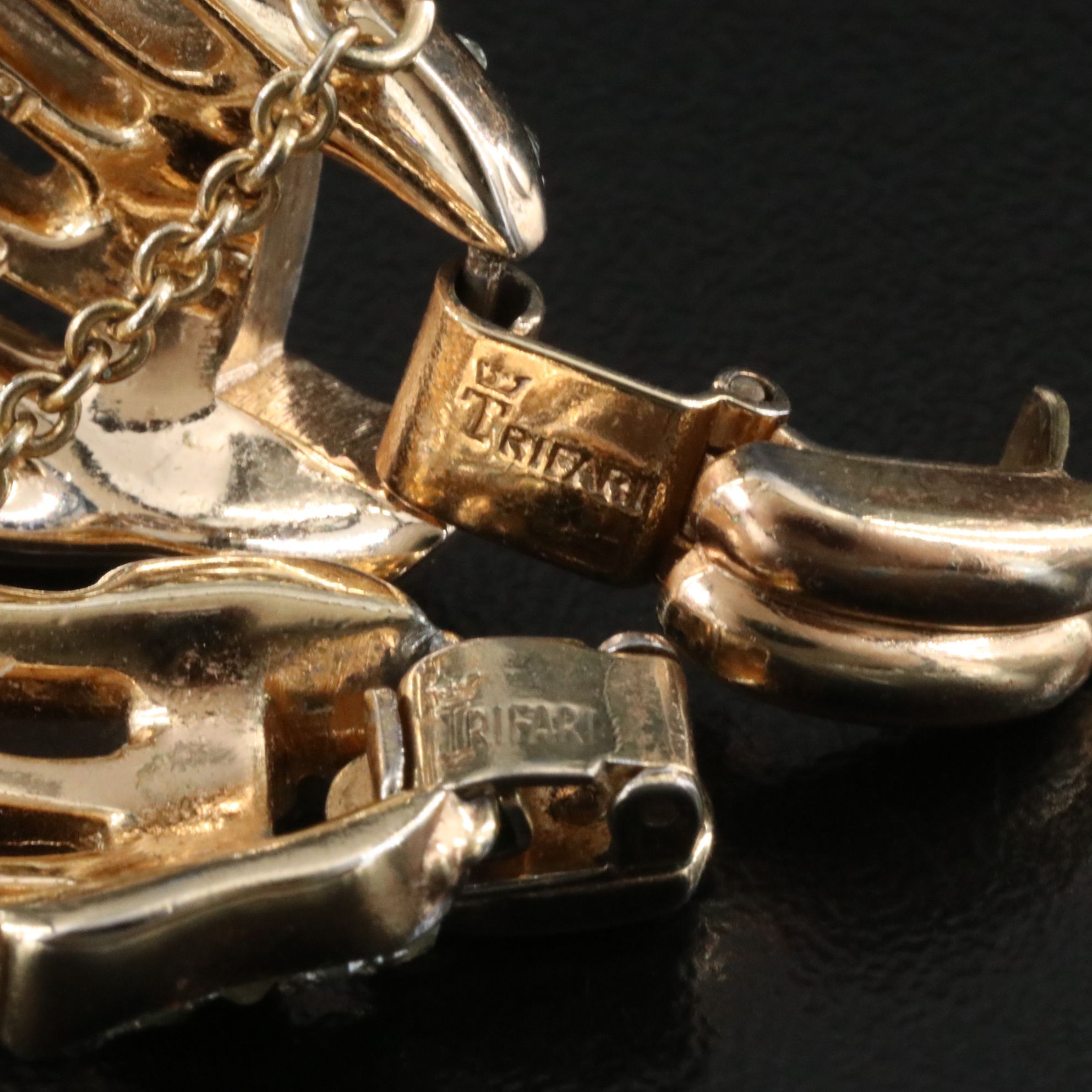 Crown Trifari Rhinestone Necklace and Bracelet