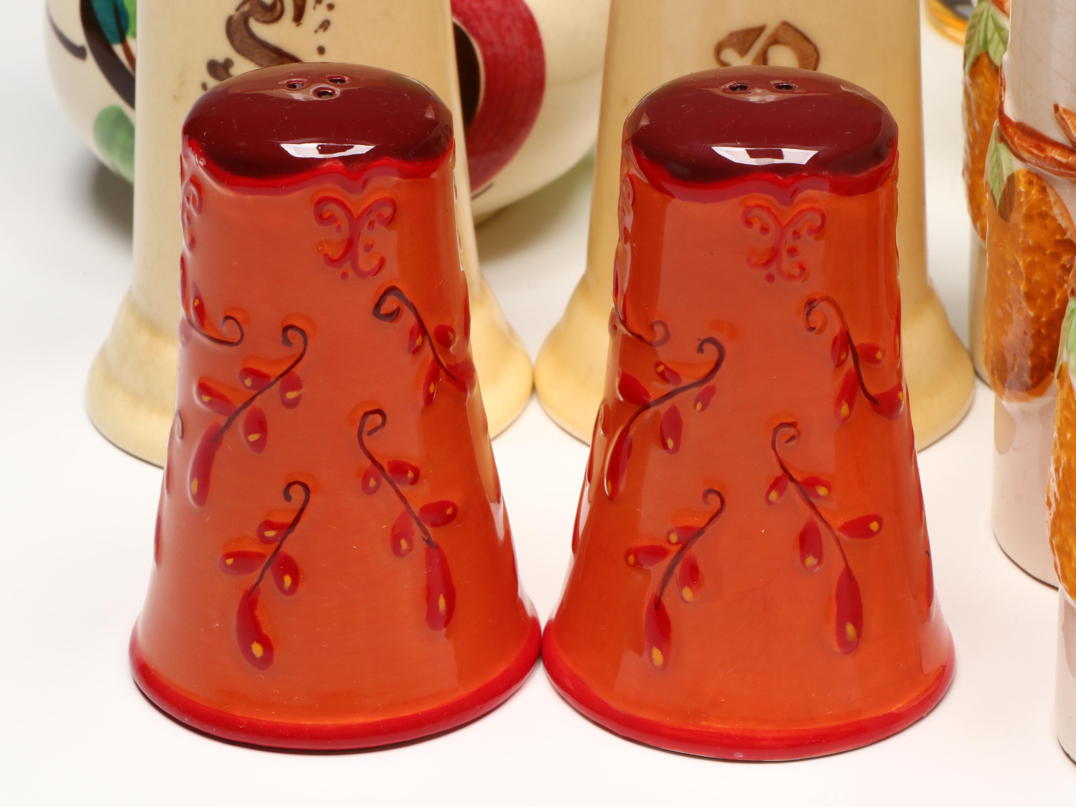 Vintage National Potteries Co. Ceramic Juice Cups with Other Table Accessories