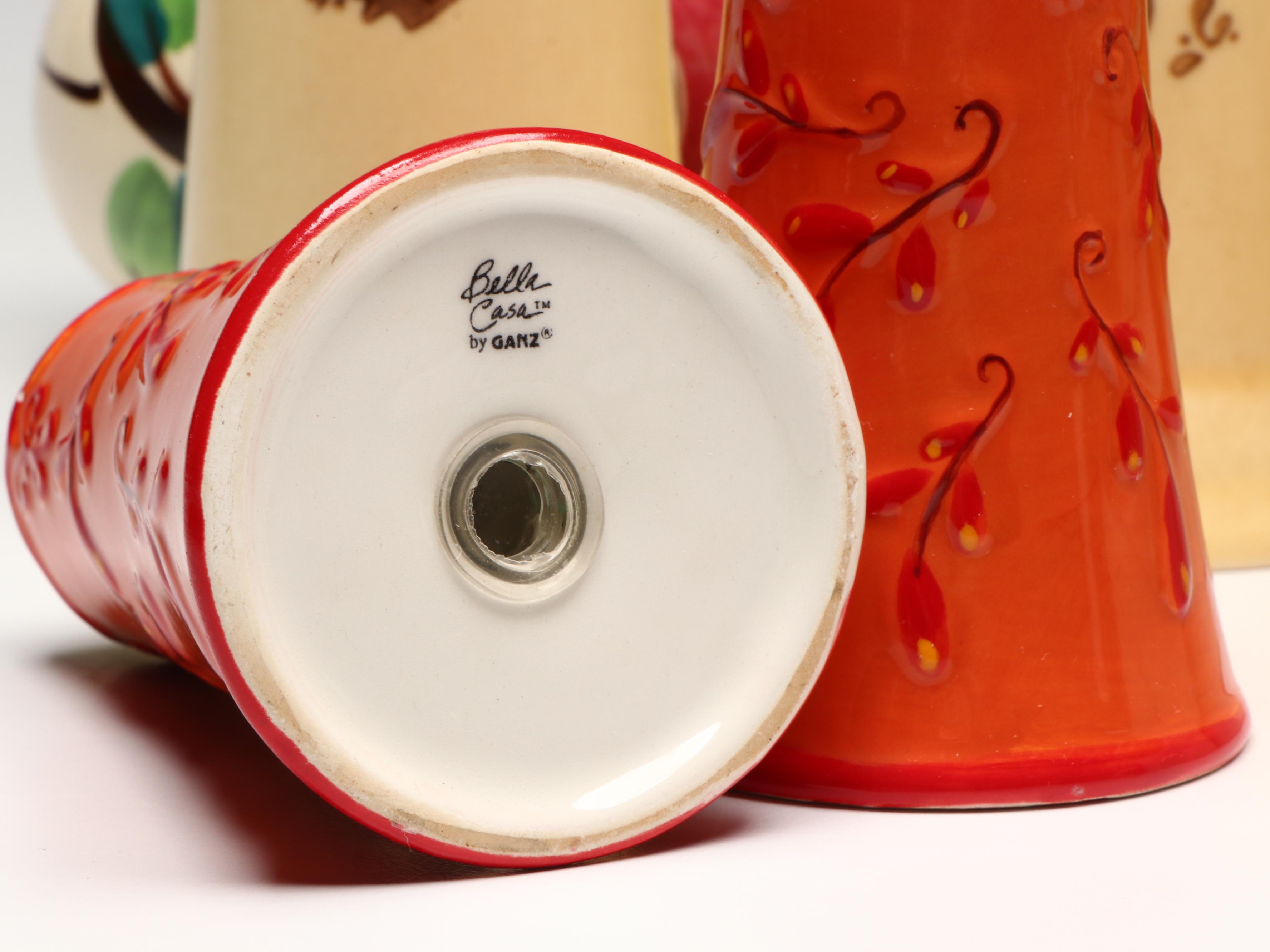 Vintage National Potteries Co. Ceramic Juice Cups with Other Table Accessories