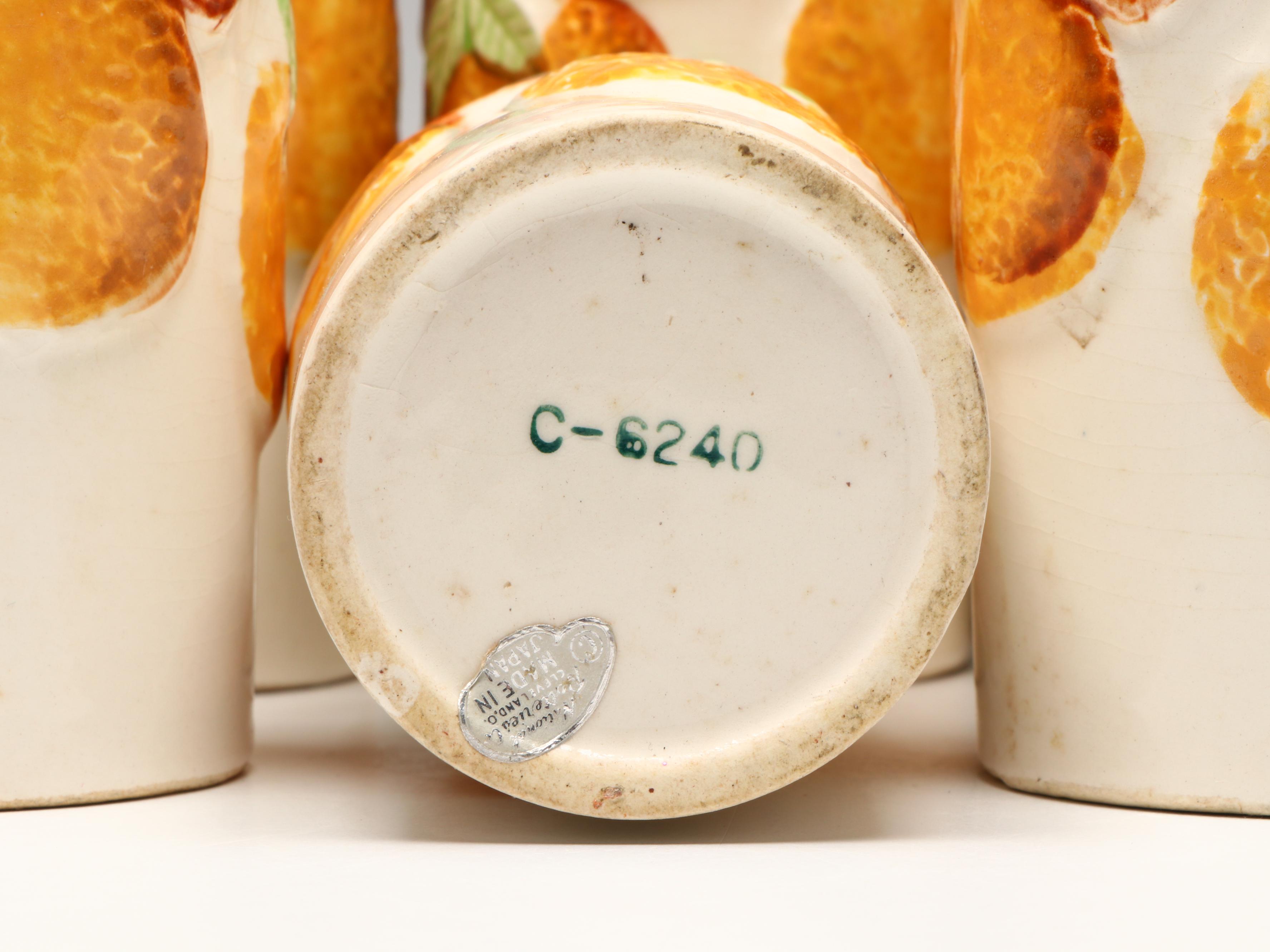 Vintage National Potteries Co. Ceramic Juice Cups with Other Table Accessories