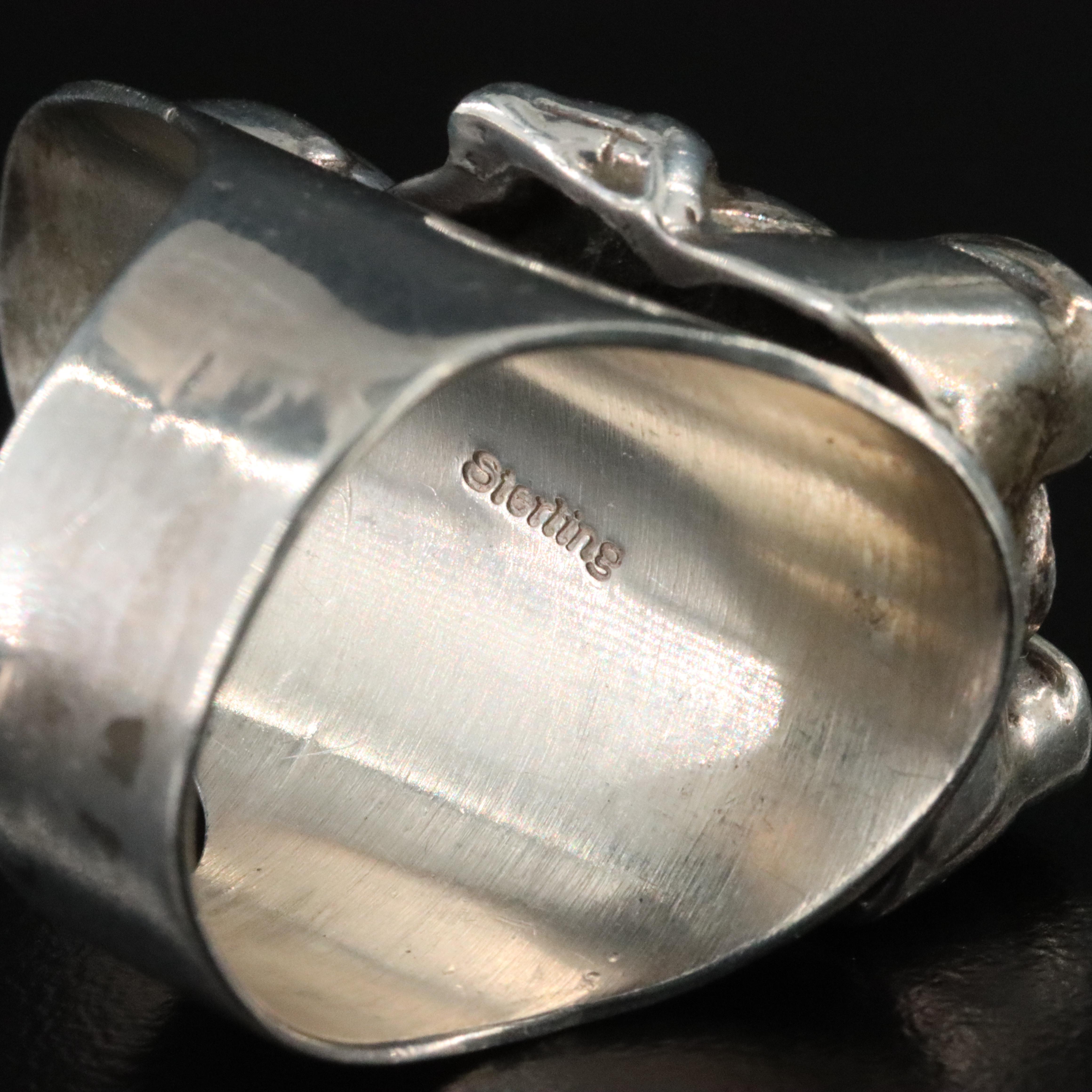 Southwestern Sterling Storyteller Figure Ring