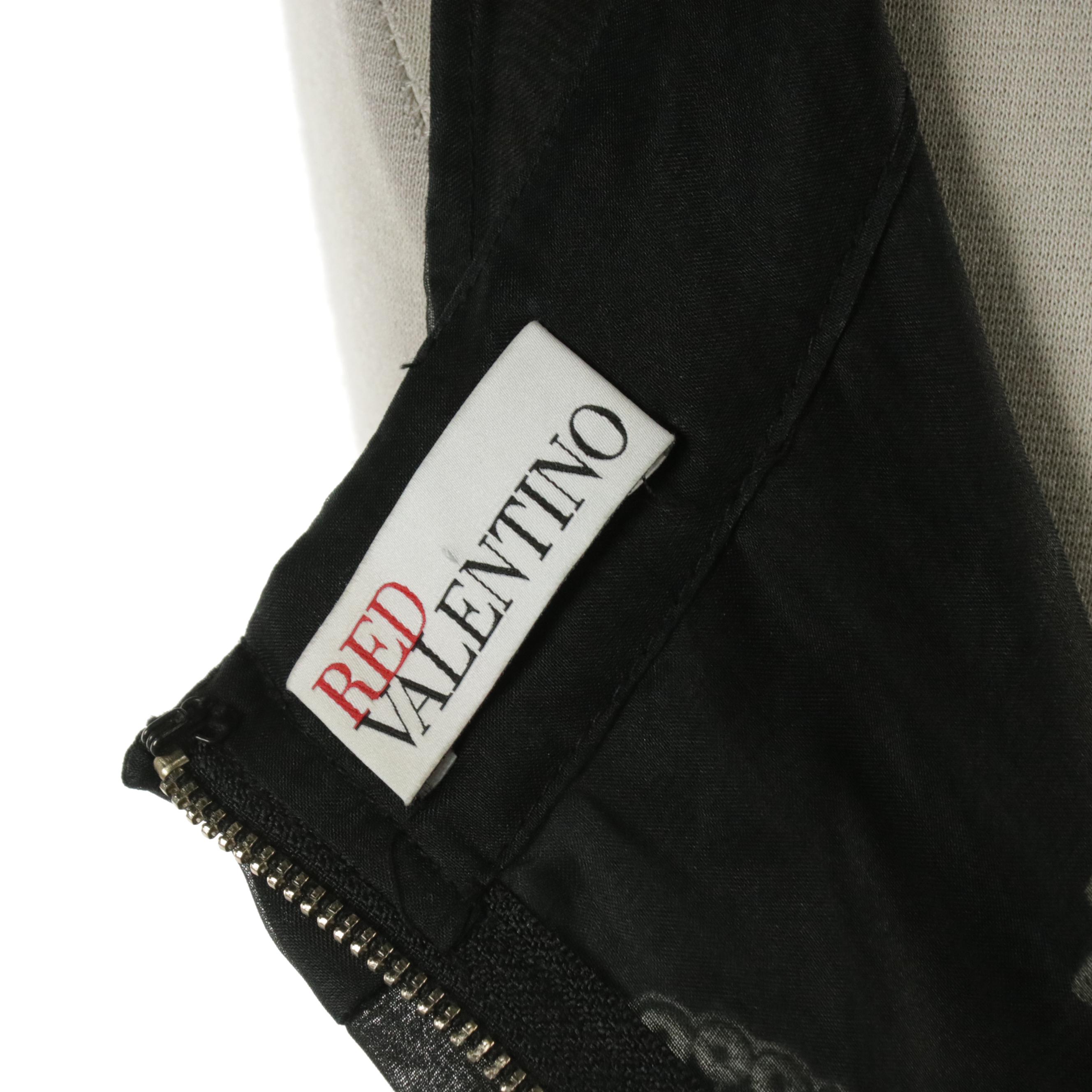 REDValentino Floral Embroidered Sleeveless Dress in Black & White