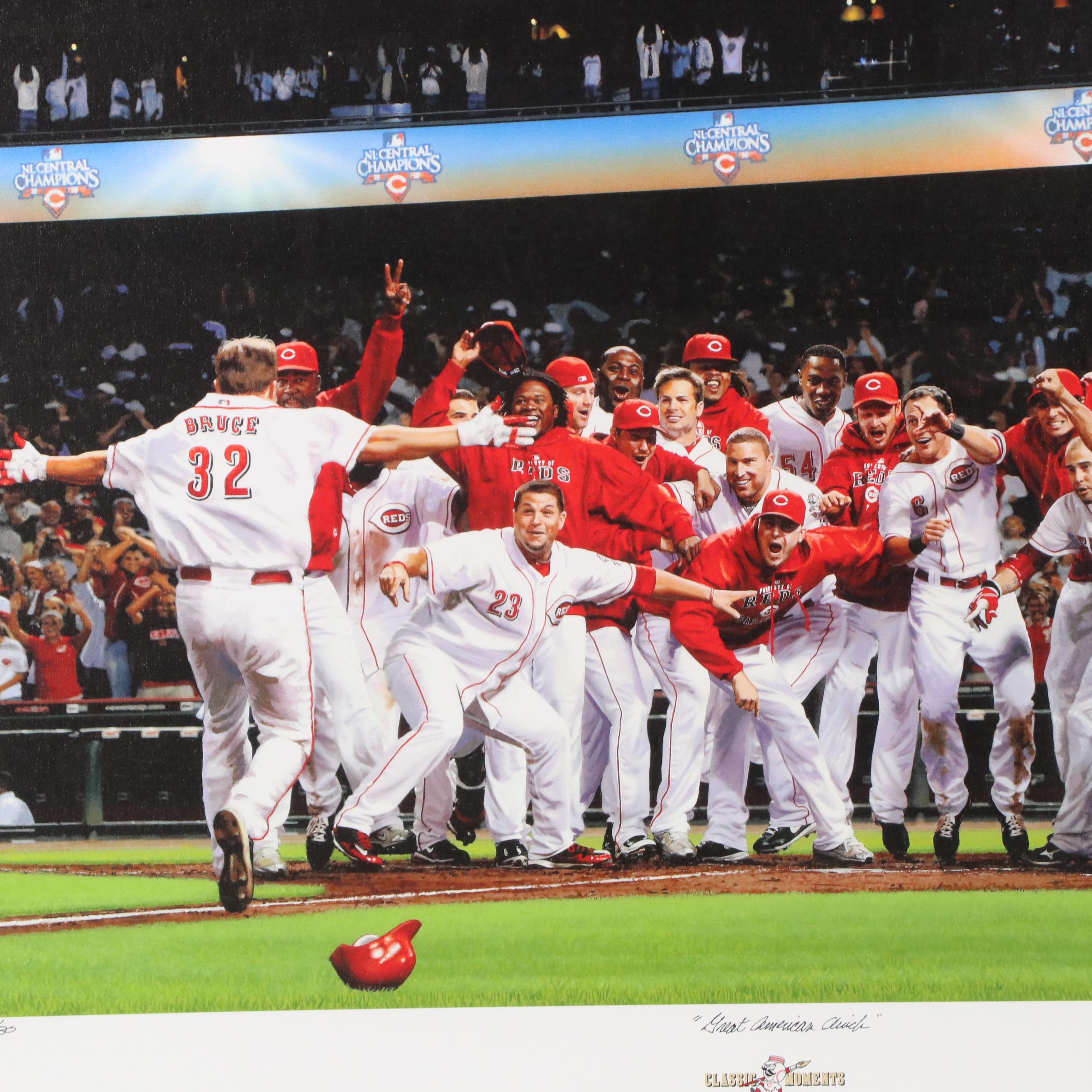 Bill Purdom Cincinnati Reds Giclée "Great American Clinch," 2010